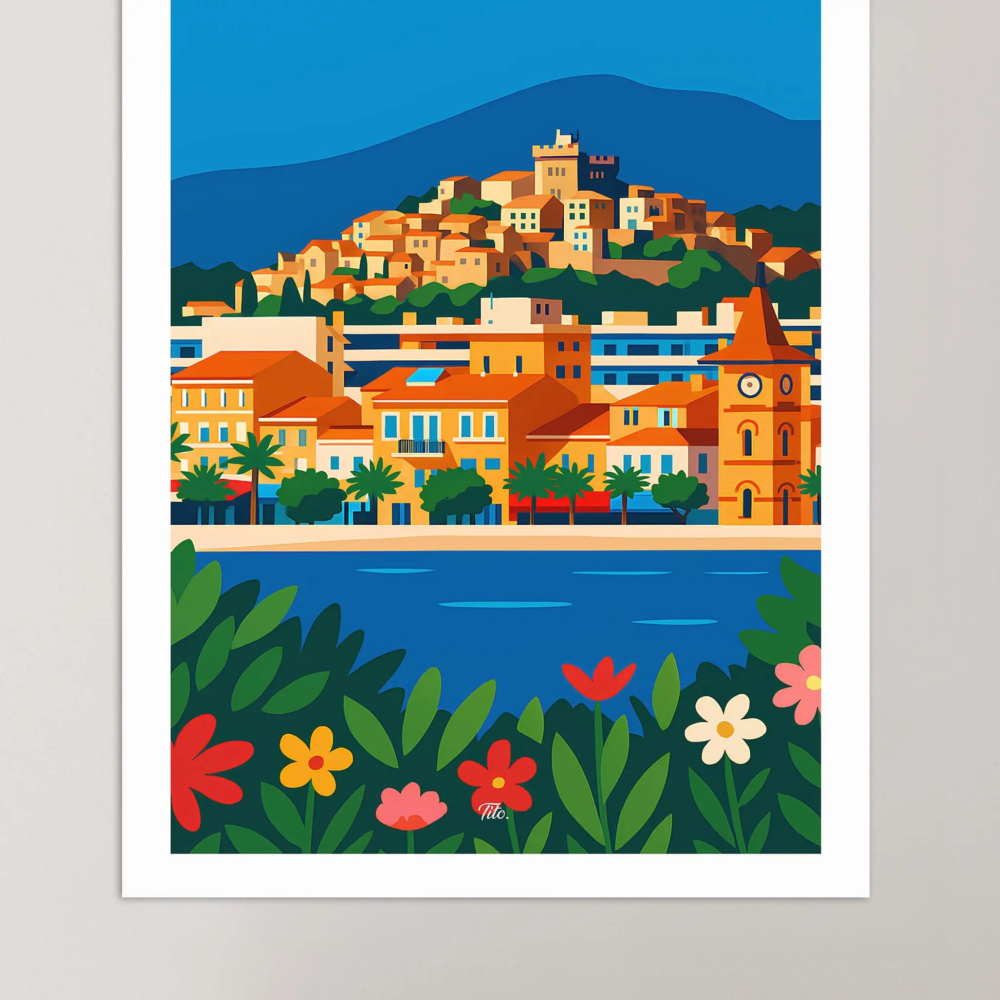 Affiche Cagnes-sur-Mer - Poster vintage, impression artistique murale