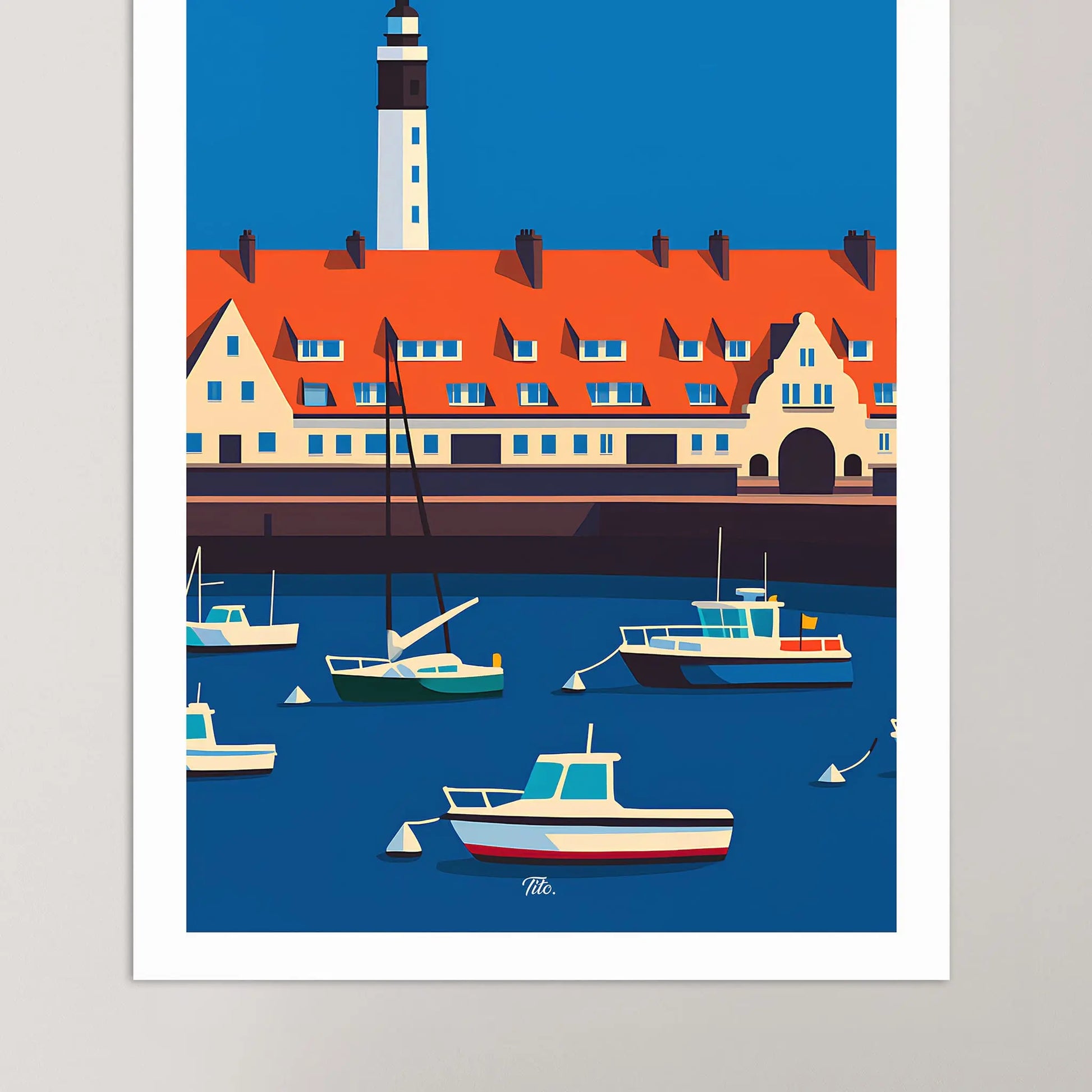 Affiche Calais - Poster vintage, impression artistique murale