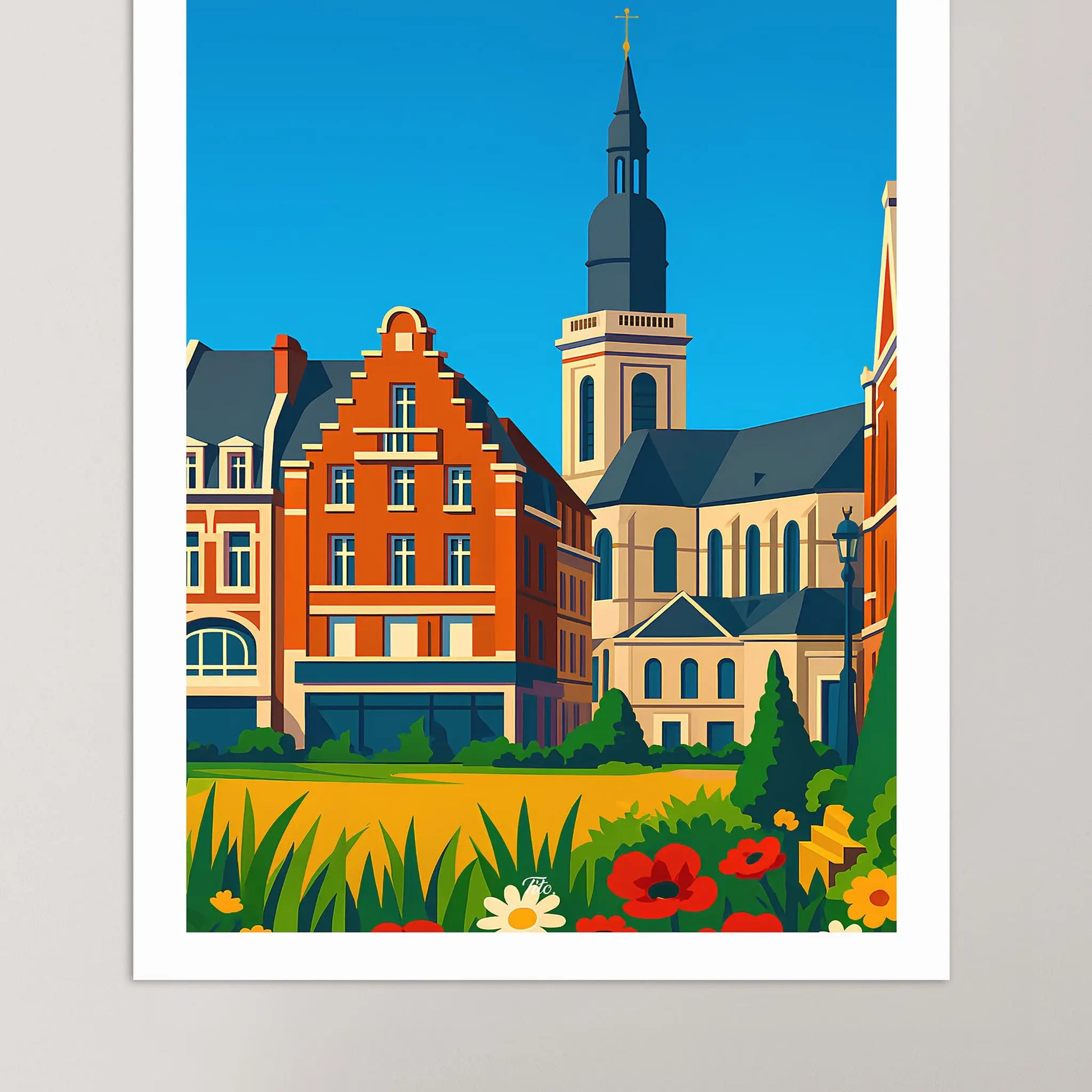 Affiche Cambrai - Poster vintage, impression artistique murale