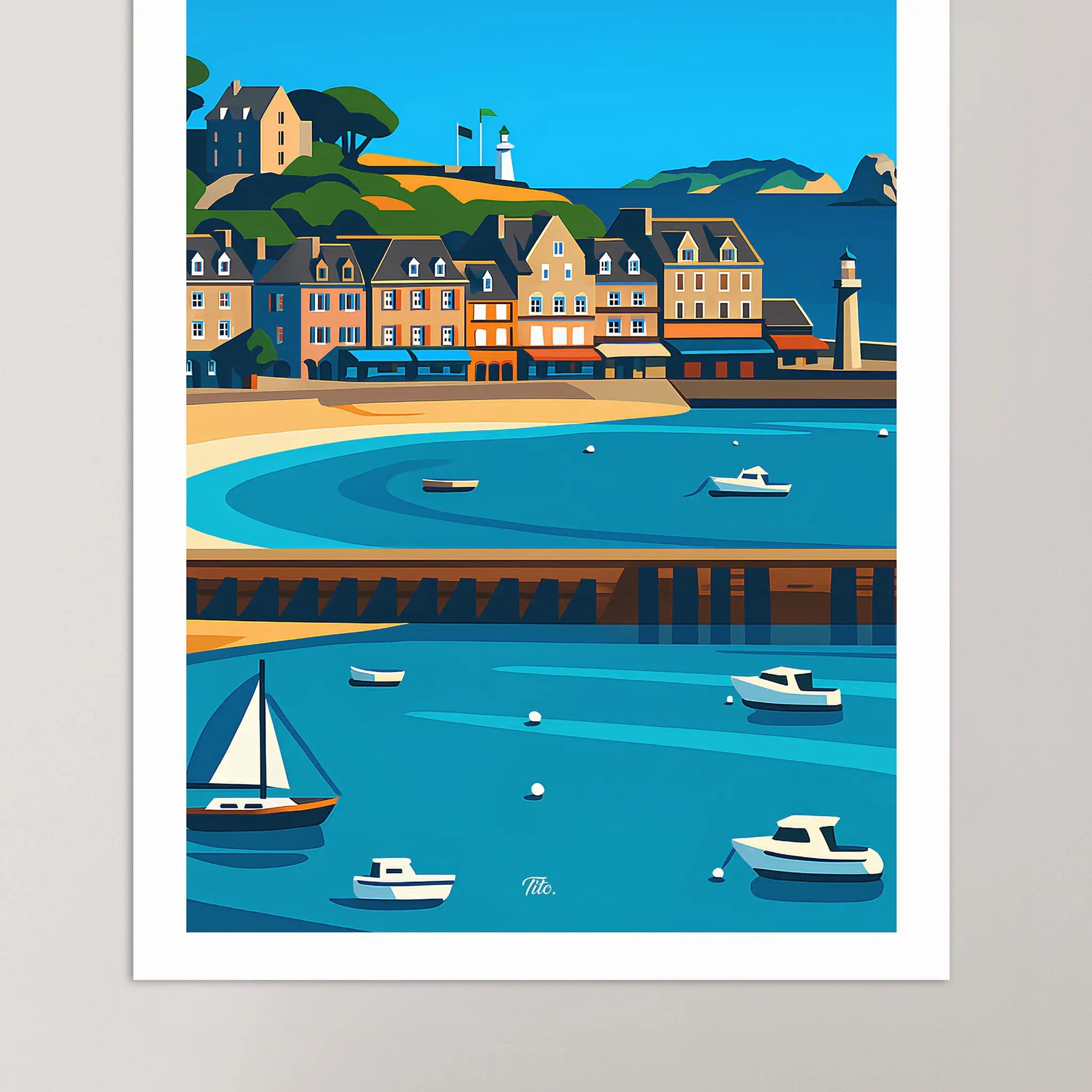Affiche Cancale - Poster vintage, impression artistique murale