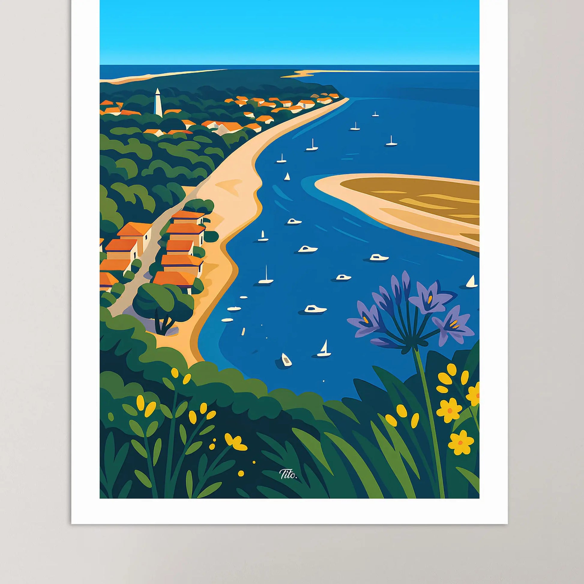 Affiche Cap Ferret - Poster vintage, impression artistique murale