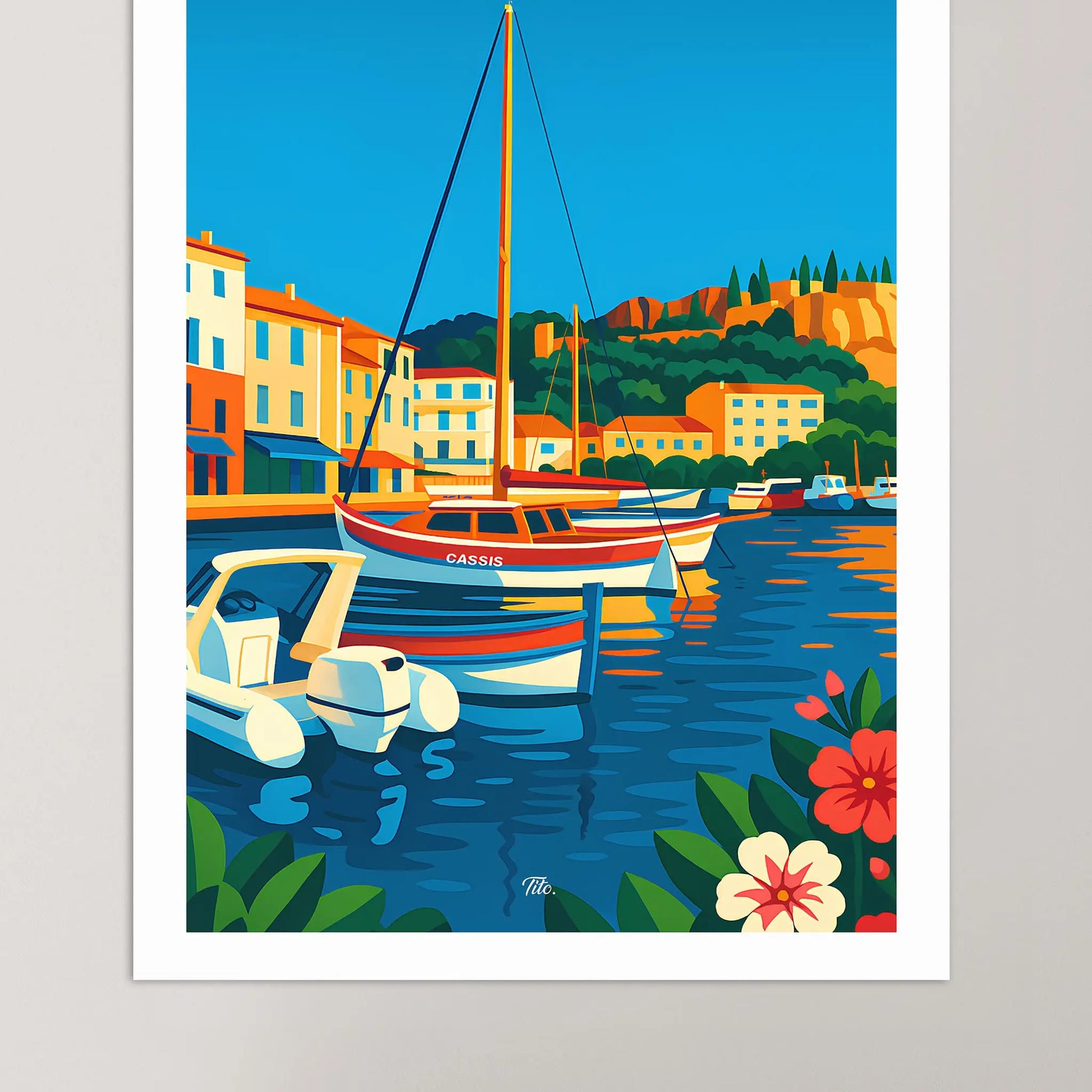Affiche Cassis - Poster vintage, impression artistique murale