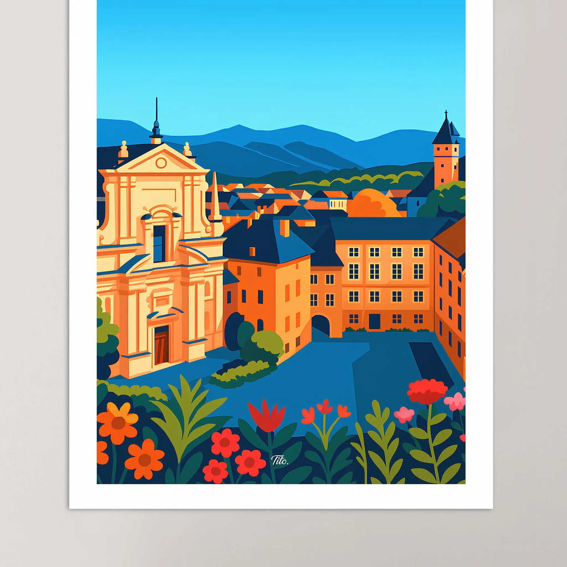 Affiche Chambéry - Poster vintage, impression artistique murale