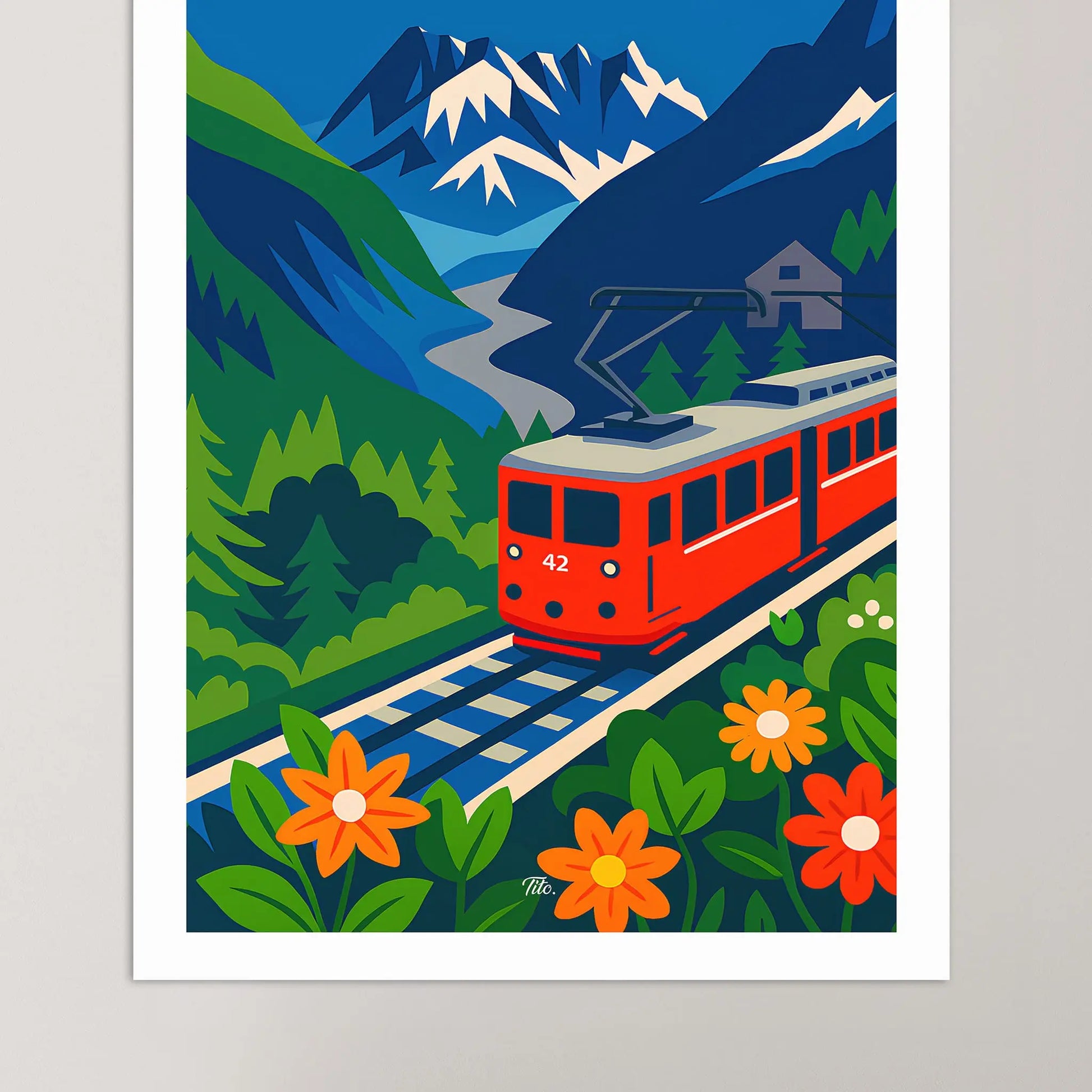 Affiche Chamonix - Poster vintage, impression artistique murale