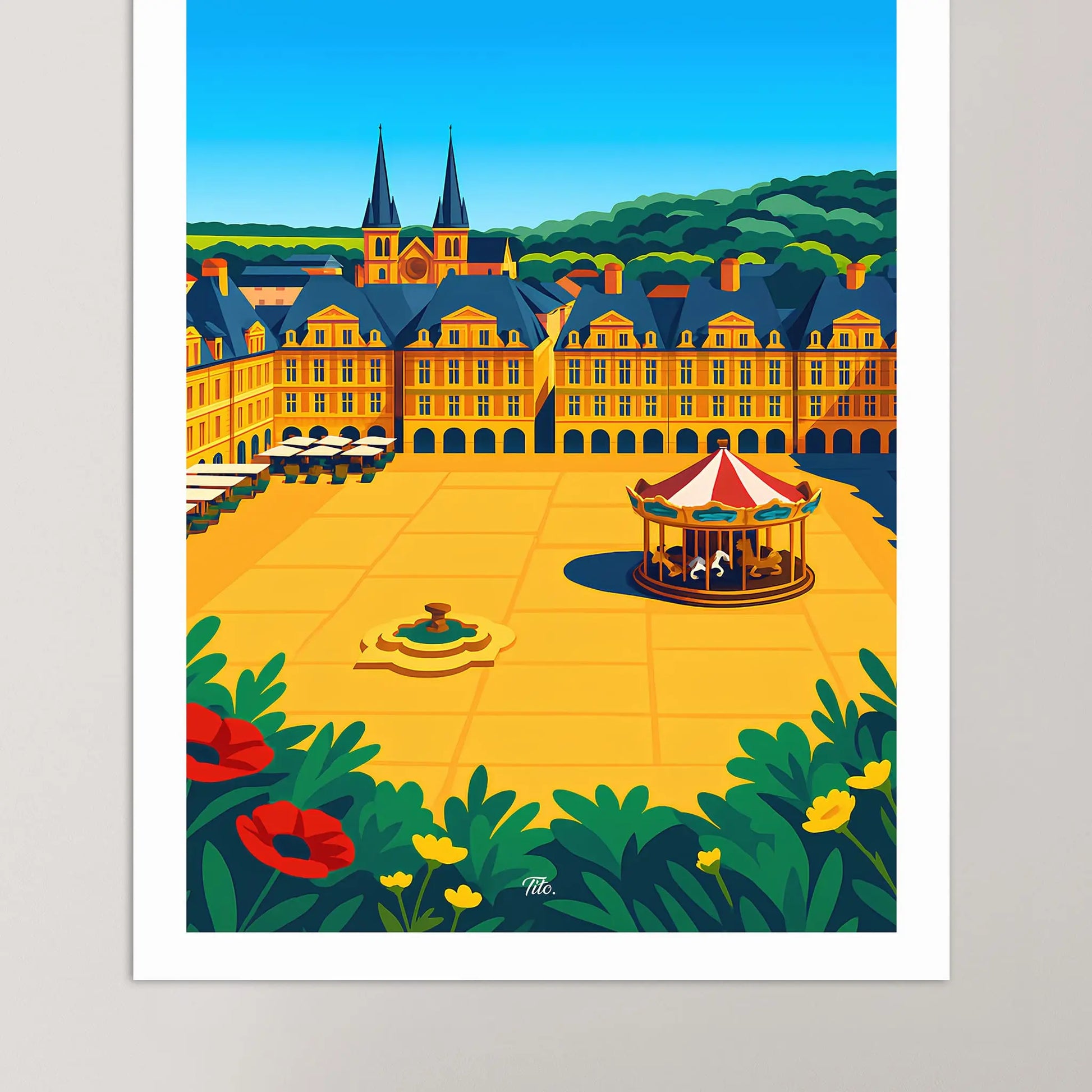 Affiche Charleville-Mézières - Poster vintage, impression artistique murale