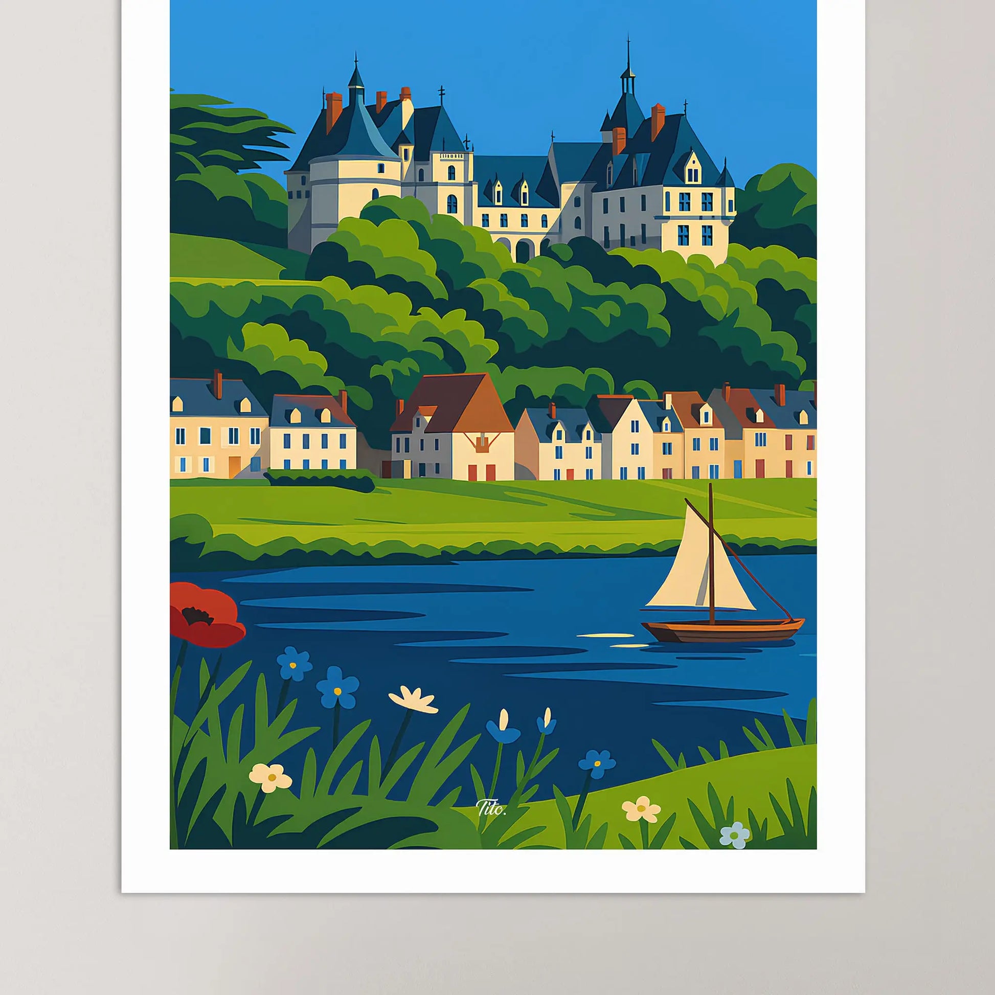 Affiche Chaumont-sur-Loire - Poster vintage, impression artistique murale