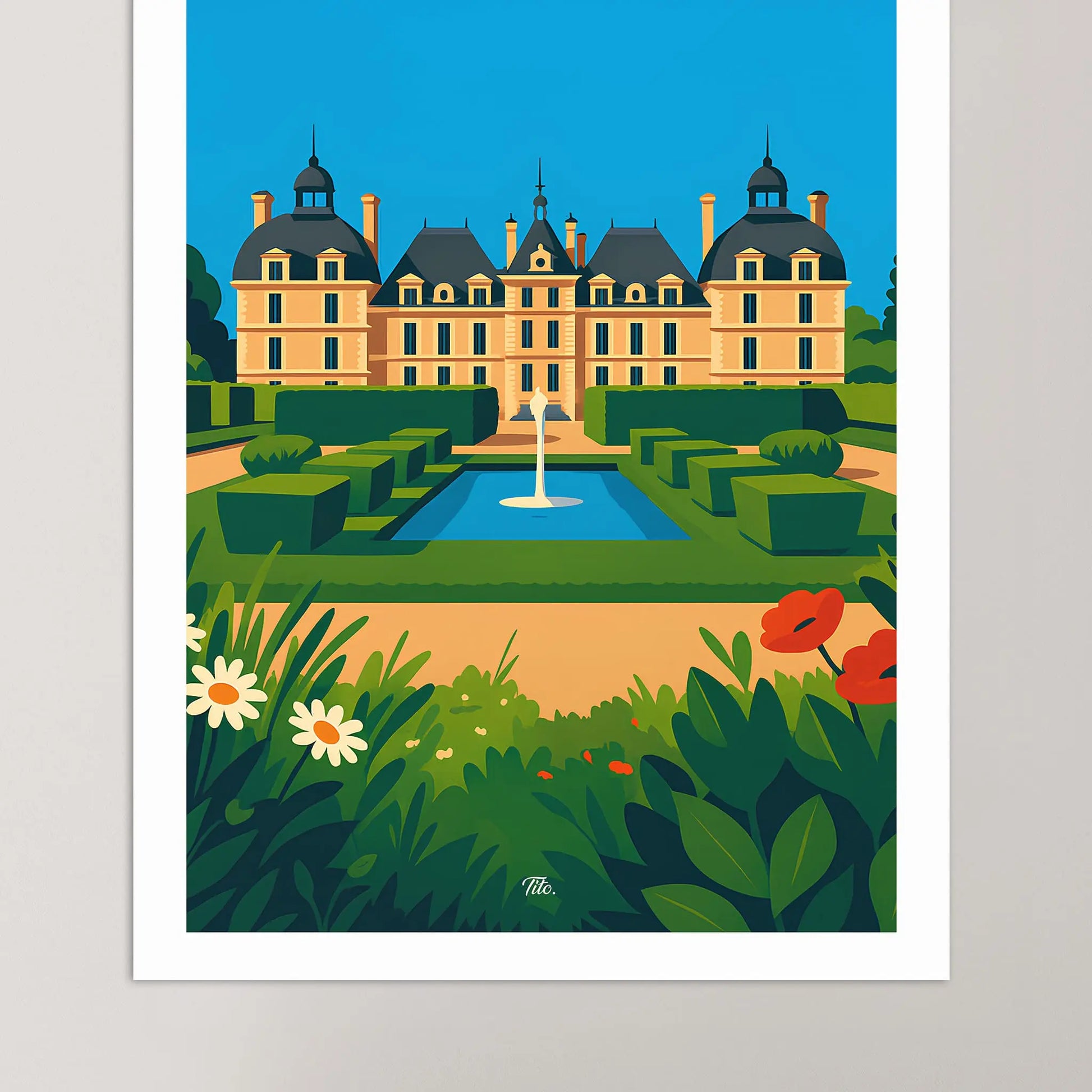 Affiche Cheverny - Poster vintage, impression artistique murale