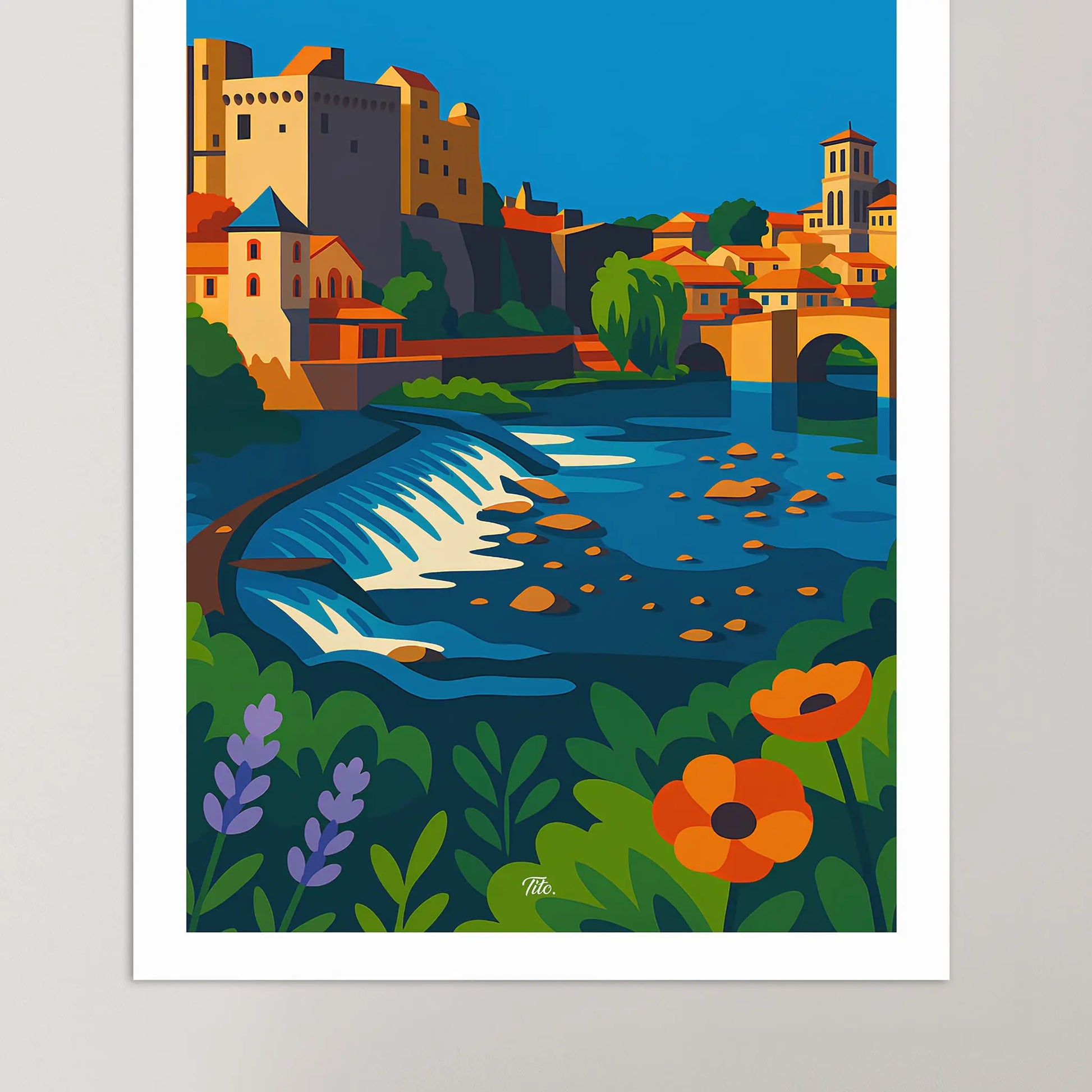 Affiche Clisson - Poster vintage, impression artistique murale