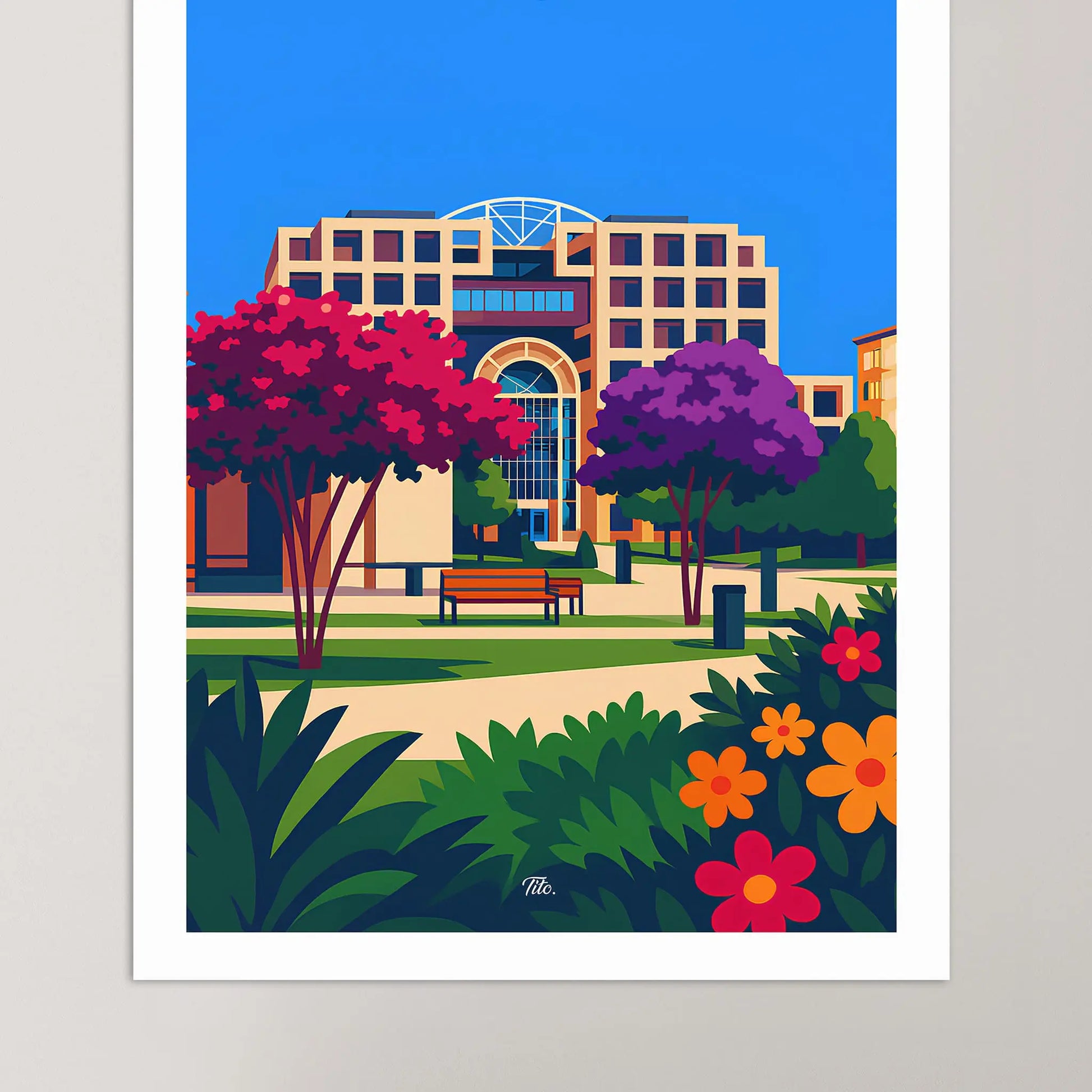 Affiche Colomiers - Poster vintage, impression artistique murale