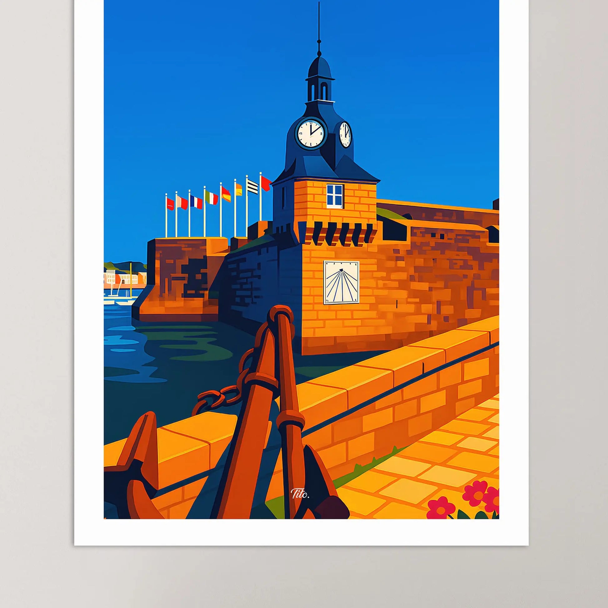 Affiche Concarneau - Poster vintage, impression artistique murale