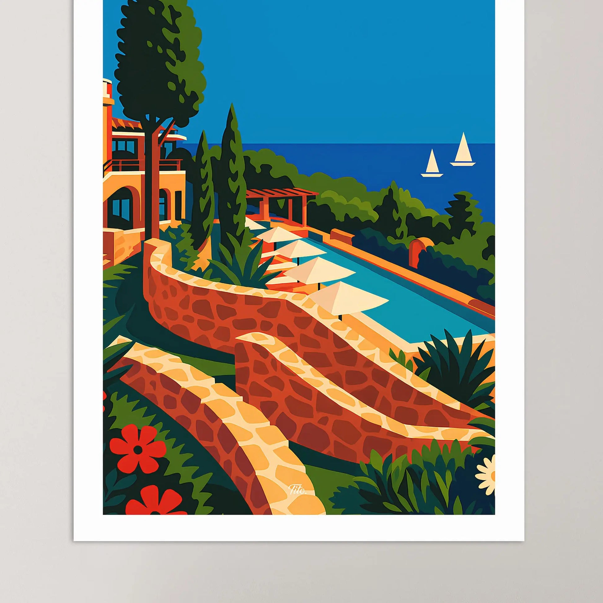 Affiche Côte d’Azur - Poster vintage, impression artistique murale