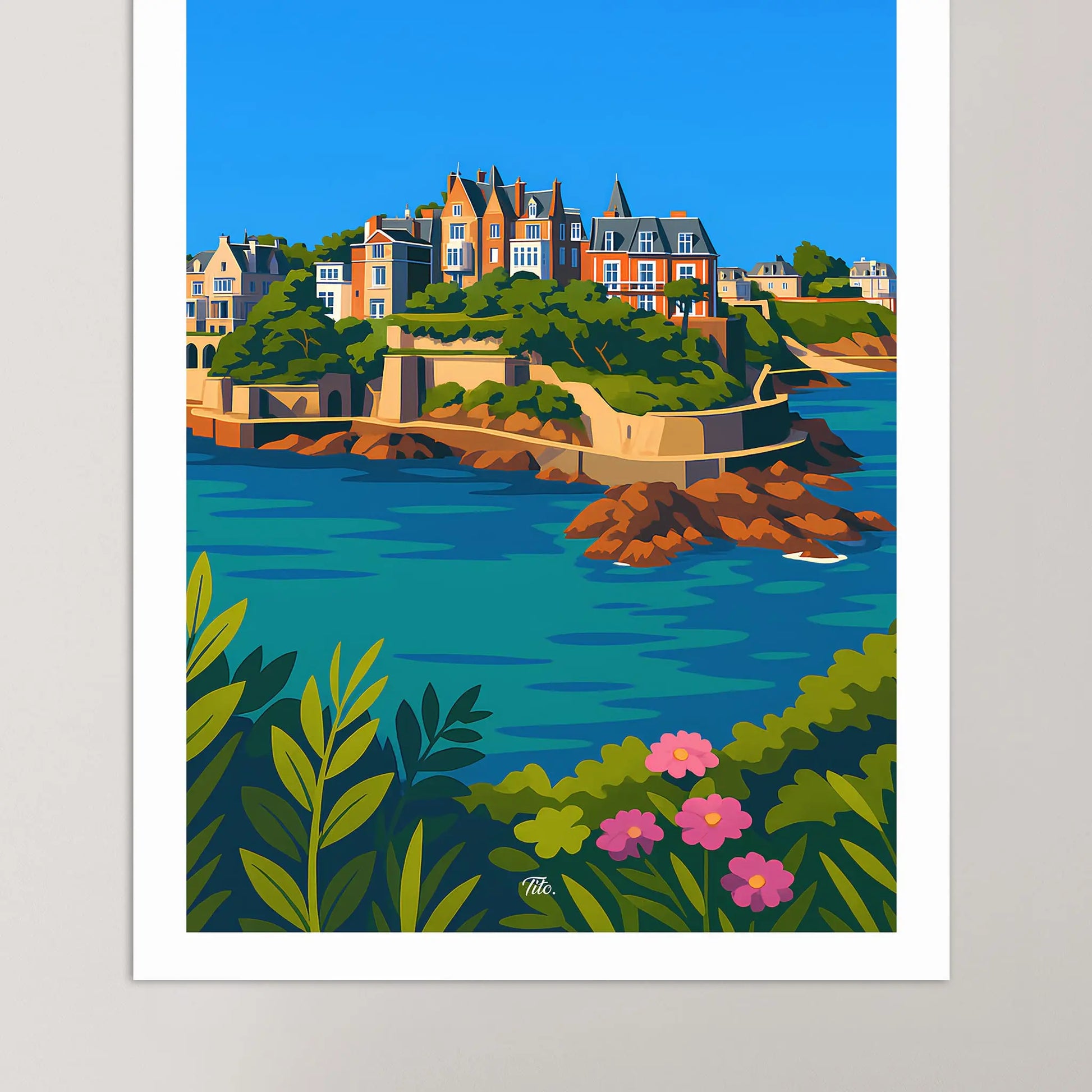 Affiche Dinard - Poster vintage, impression artistique murale