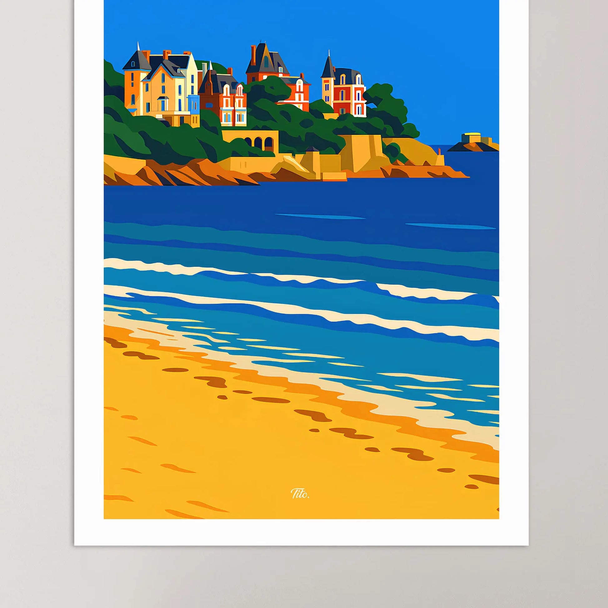 Affiche Dinard - Poster vintage, impression artistique murale