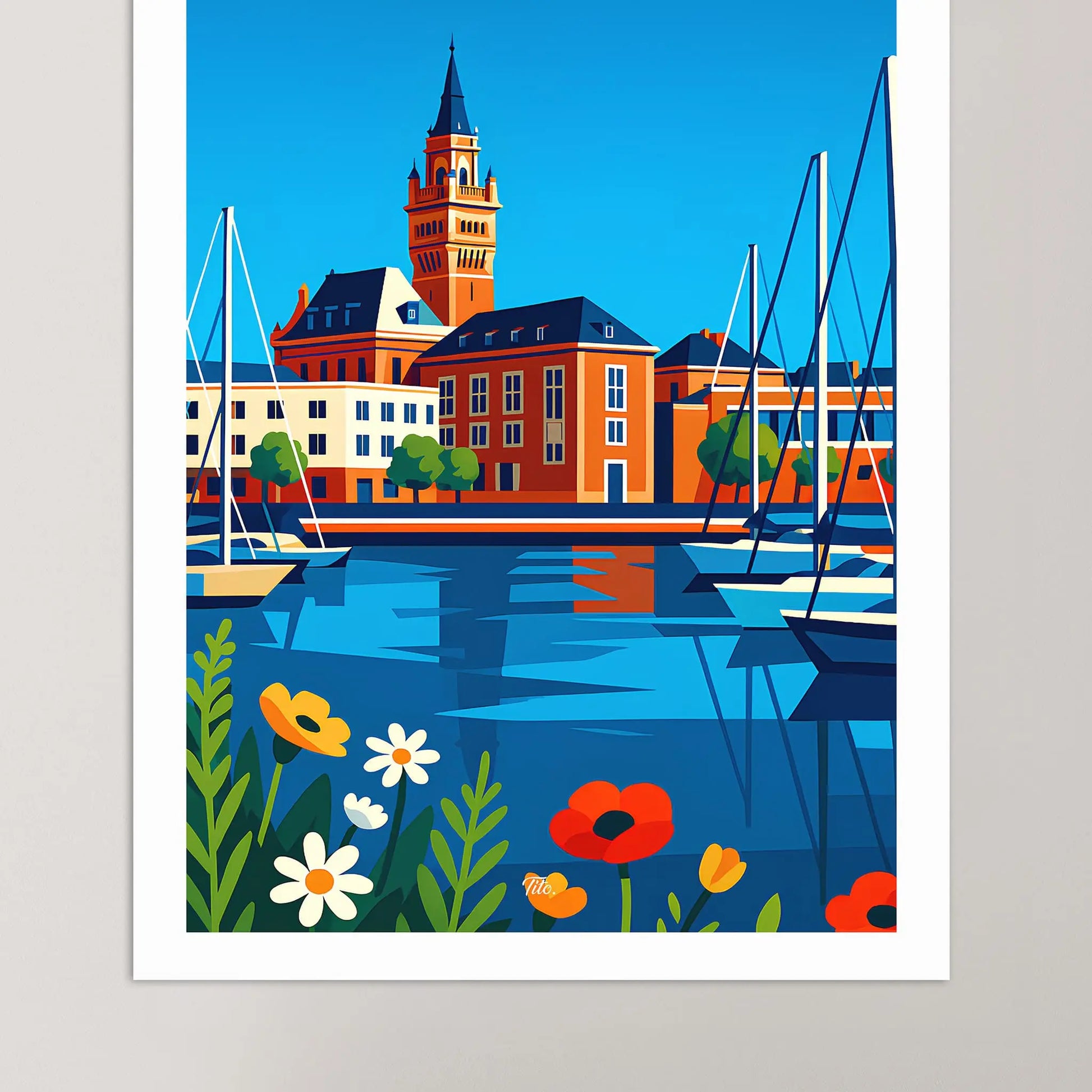 Affiche Dunkerque - Poster vintage, impression artistique murale