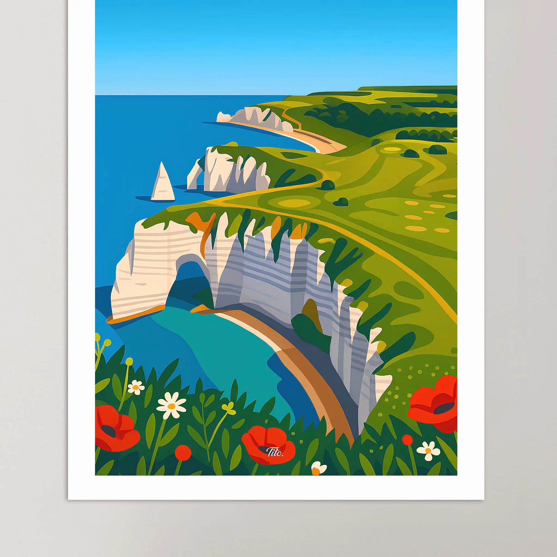 Affiche Étretat - Poster vintage, impression artistique murale