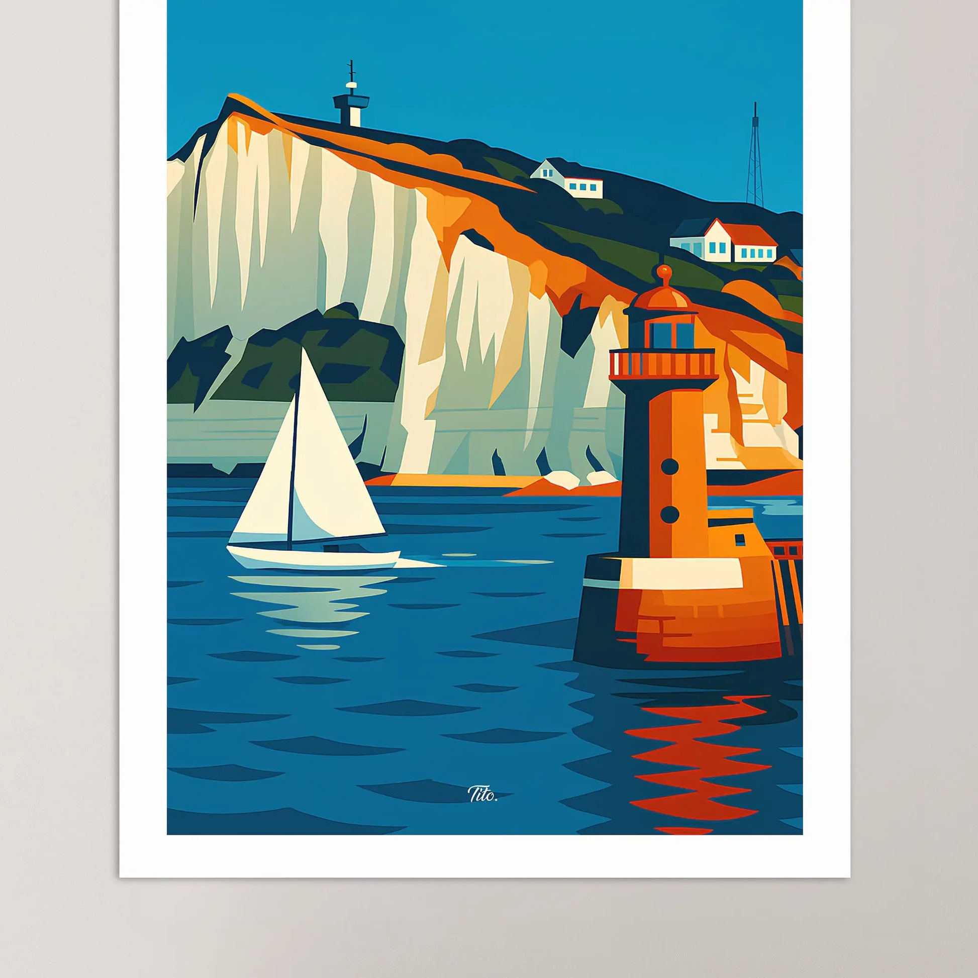 Affiche Fécamp - Poster vintage, impression artistique murale