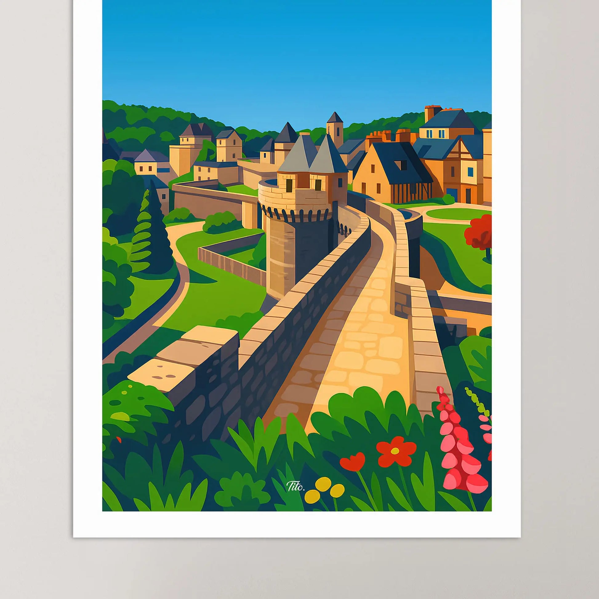 Affiche Fougères - Poster vintage, impression artistique murale