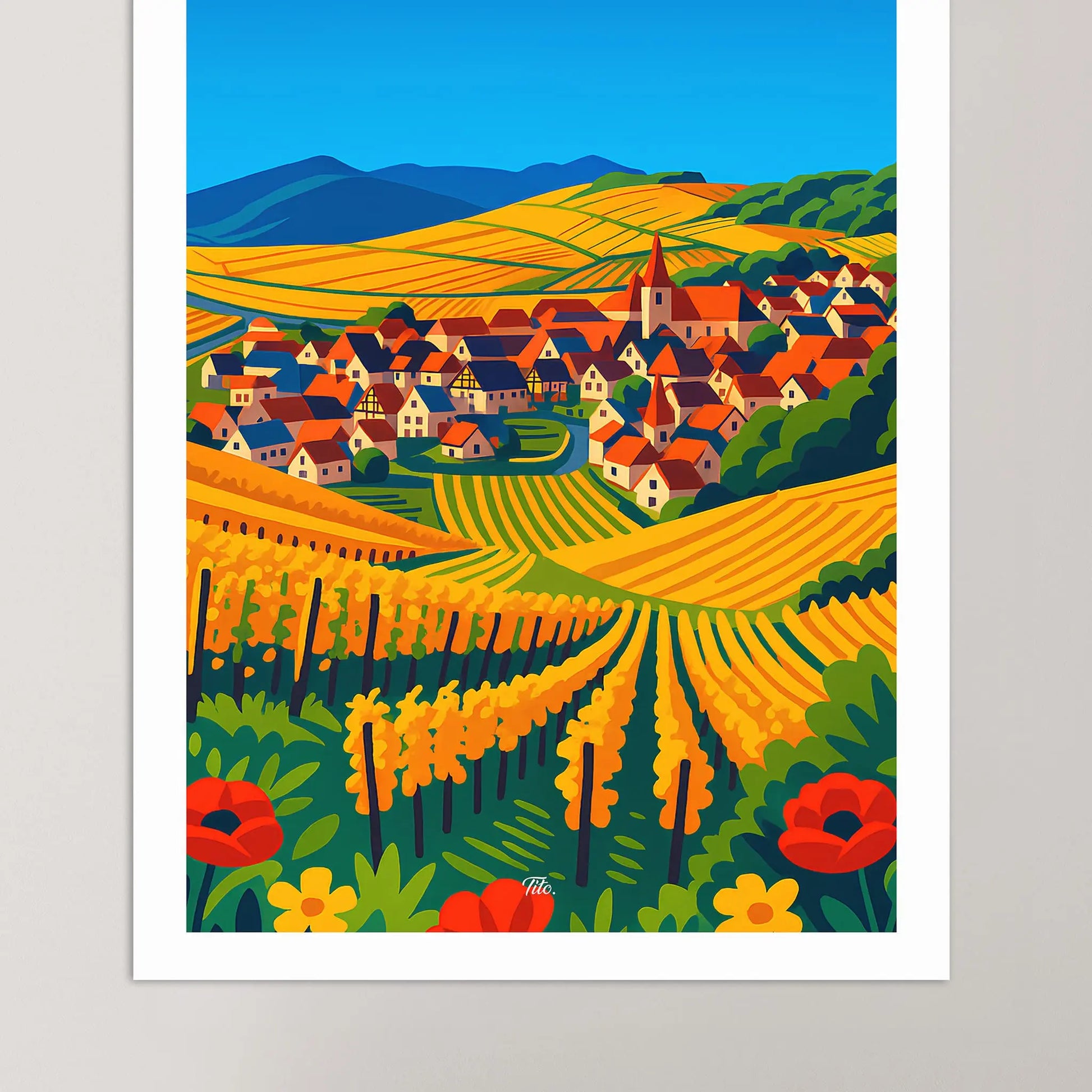 Affiche Grand Est - Poster vintage, impression artistique murale