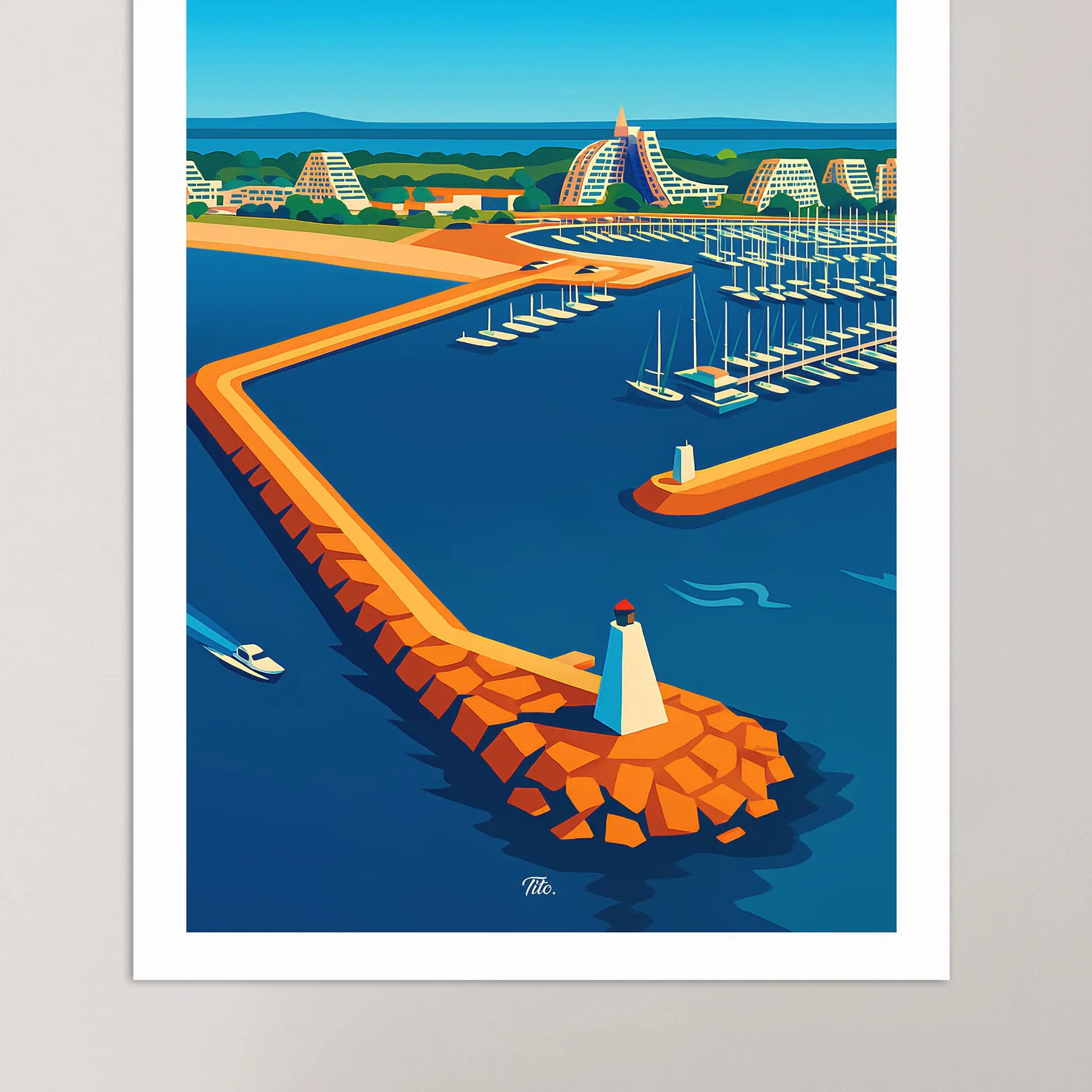 Affiche La Grande-Motte - Poster vintage, impression artistique murale