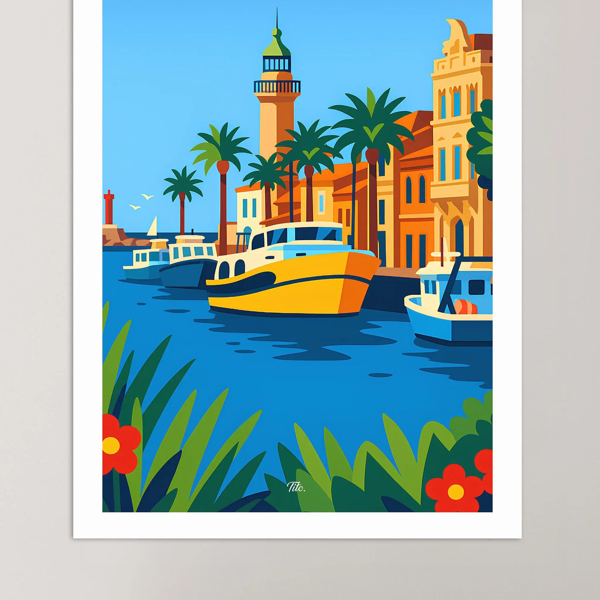 Affiche Le Grau-du-Roi - Poster vintage, impression artistique murale