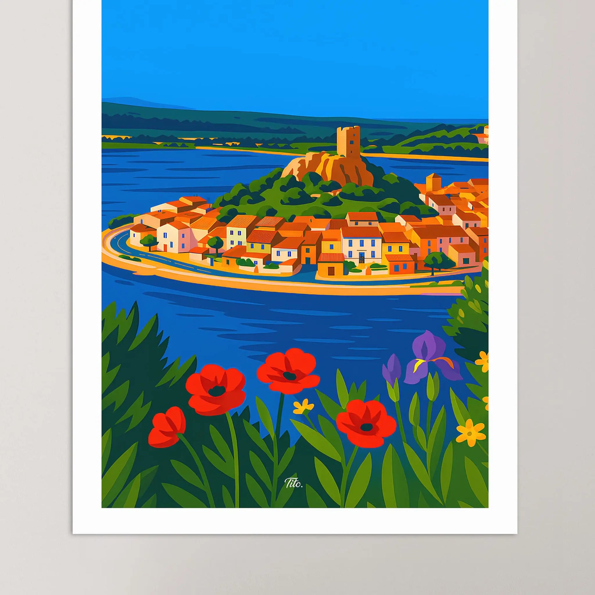 Affiche Gruissan - Poster vintage, impression artistique murale