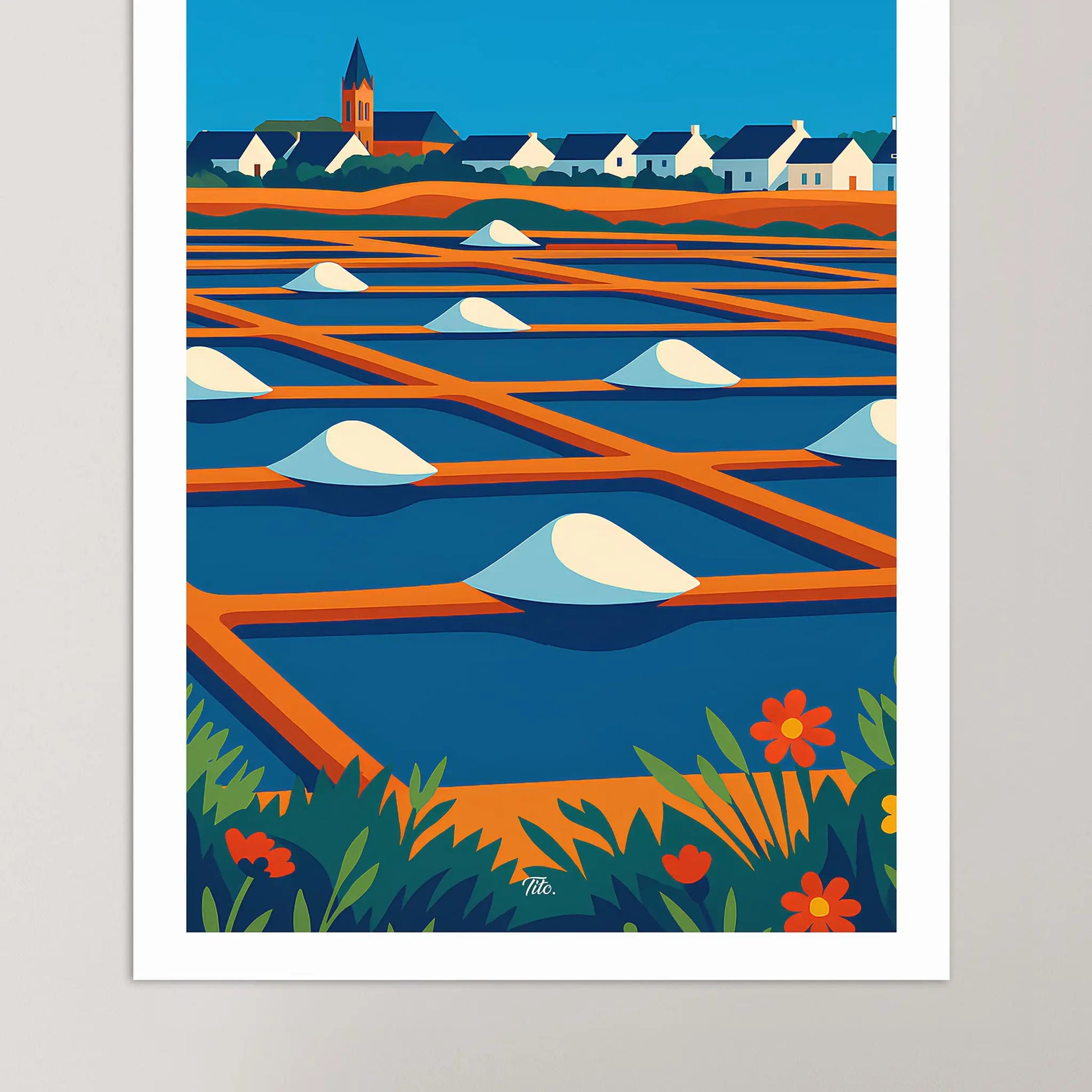 Affiche Guérande - Poster vintage, impression artistique murale