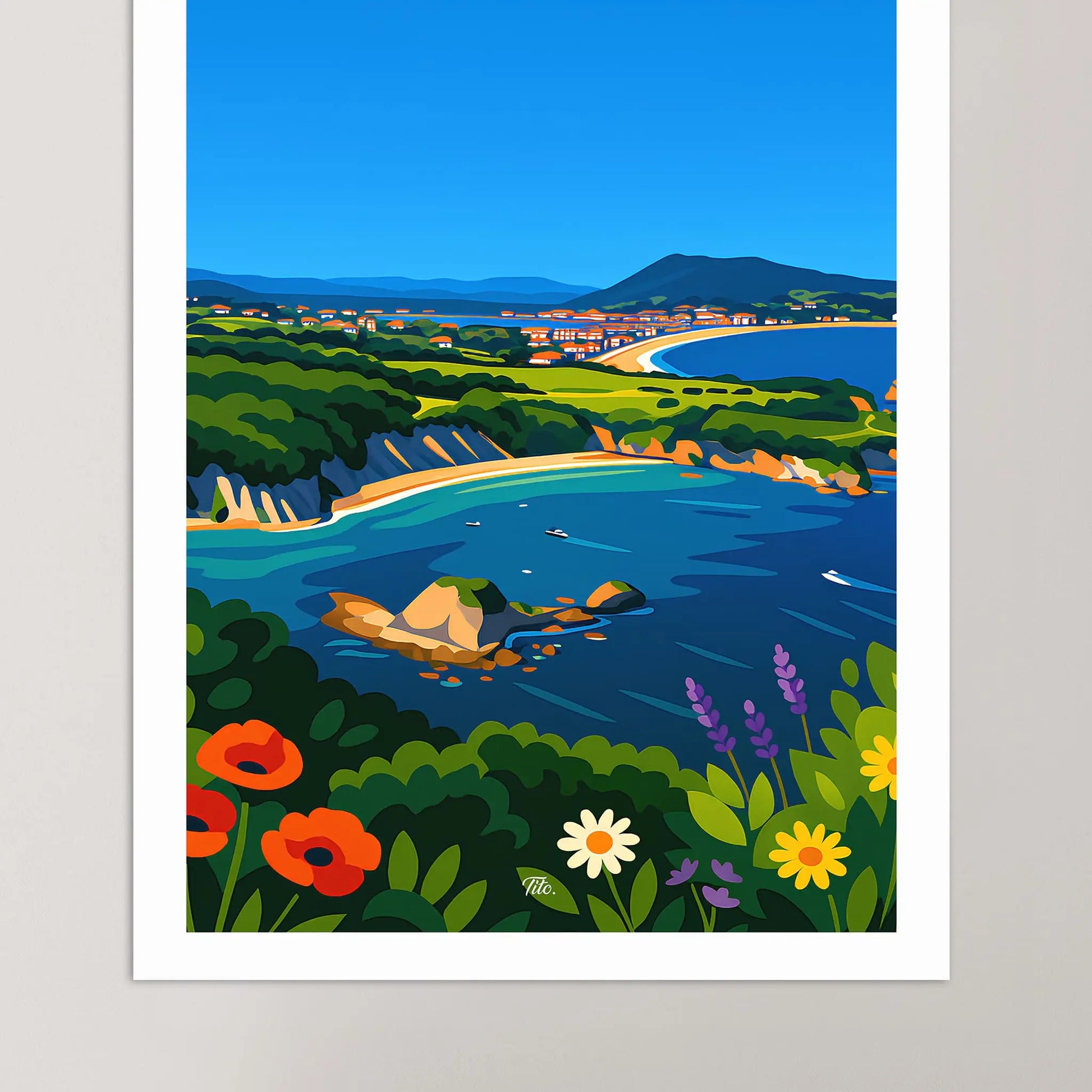 Affiche Hendaye - Poster vintage, impression artistique murale