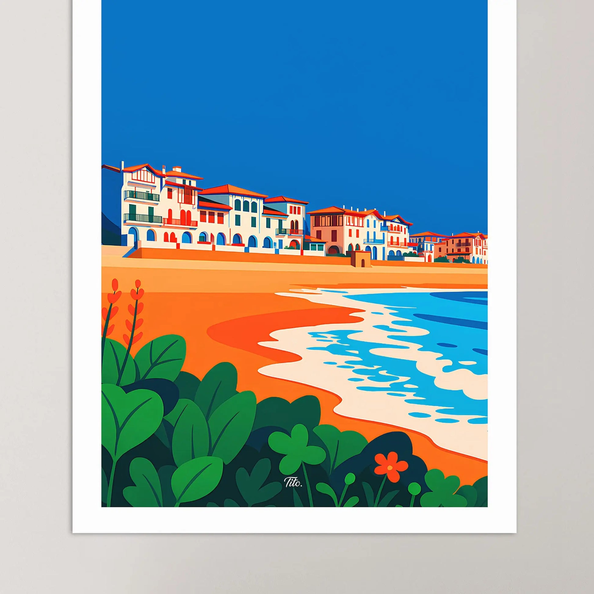Affiche Hossegor - Poster vintage, impression artistique murale