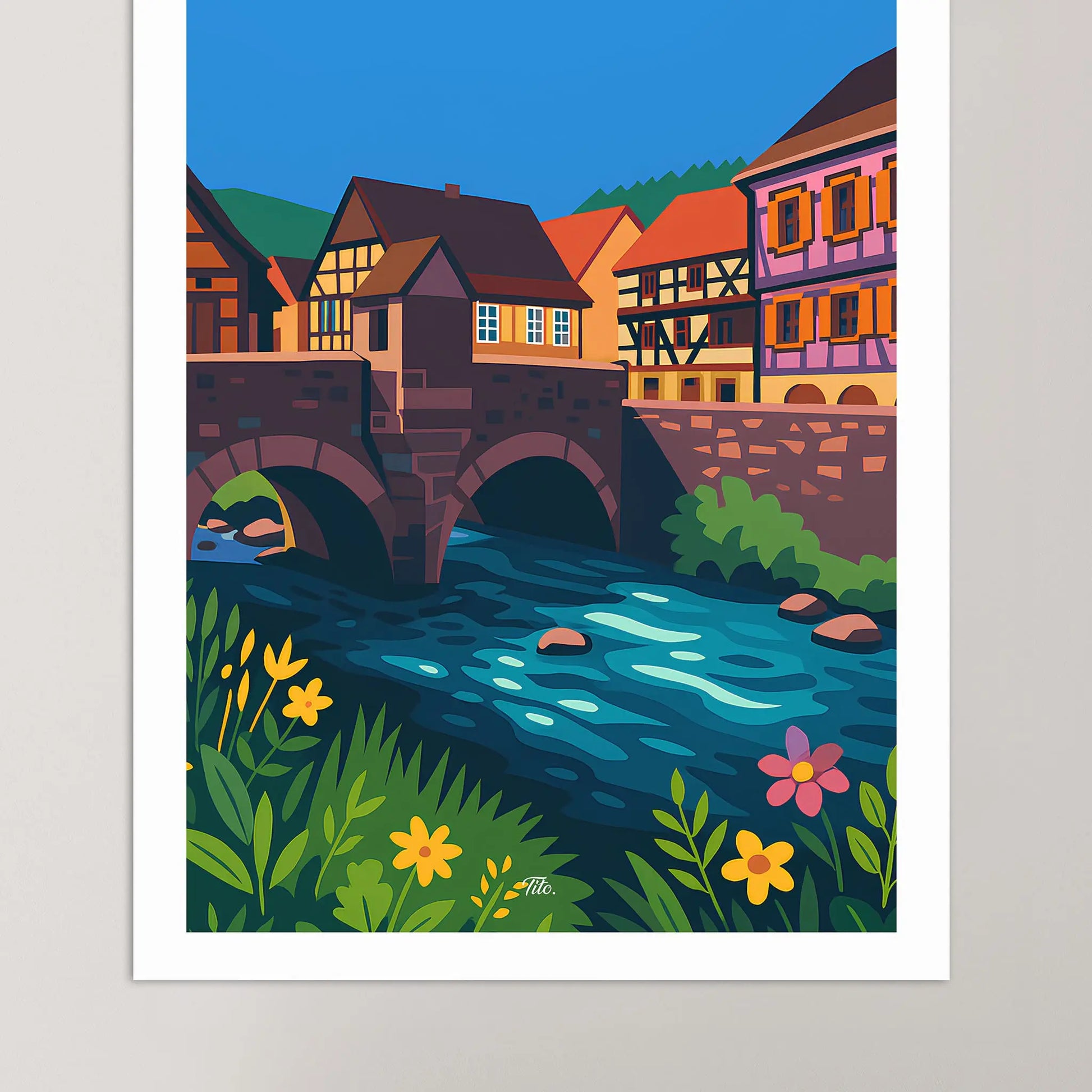 Affiche Kaysersberg - Poster vintage, impression artistique murale
