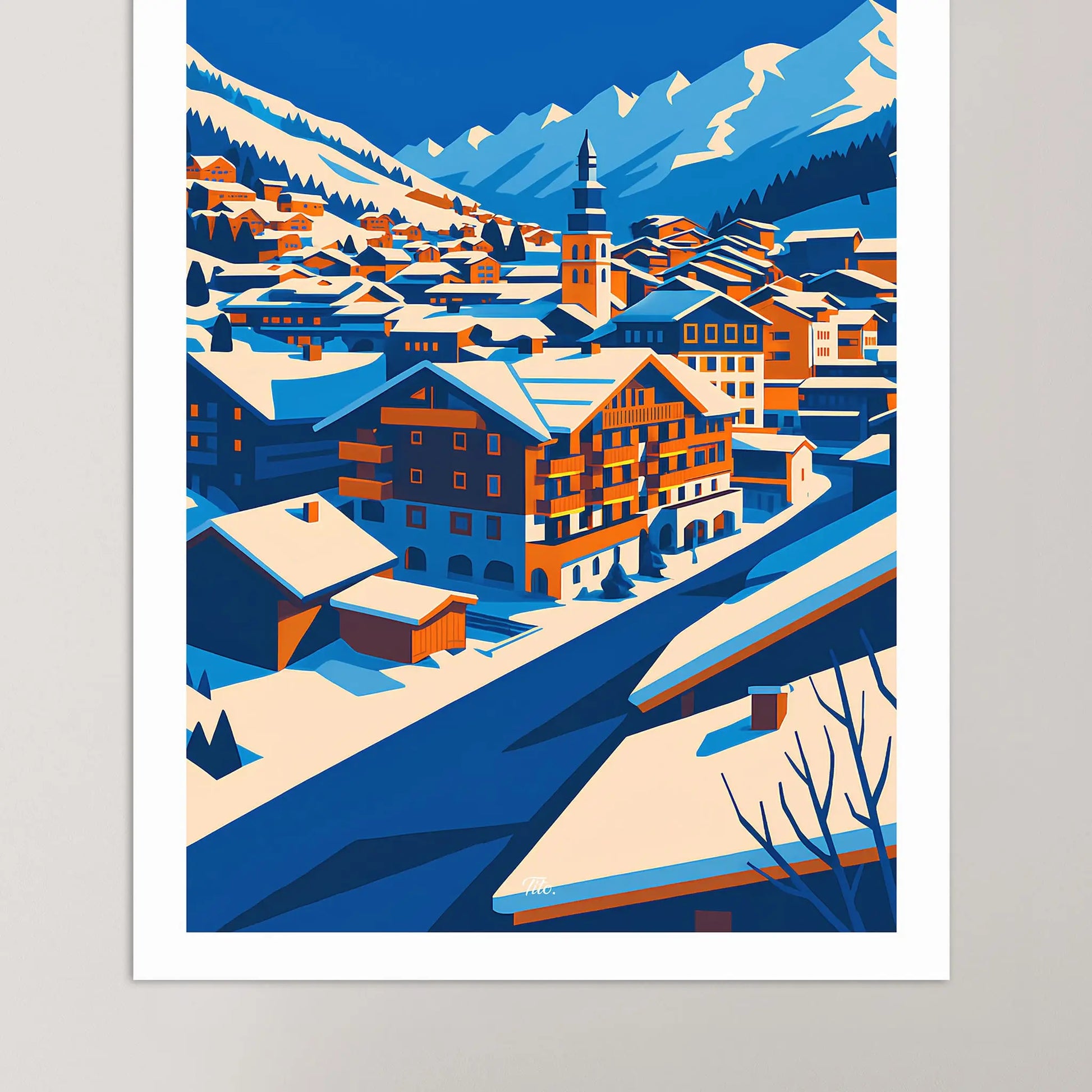 Affiche La Clusaz - Poster vintage, impression artistique murale