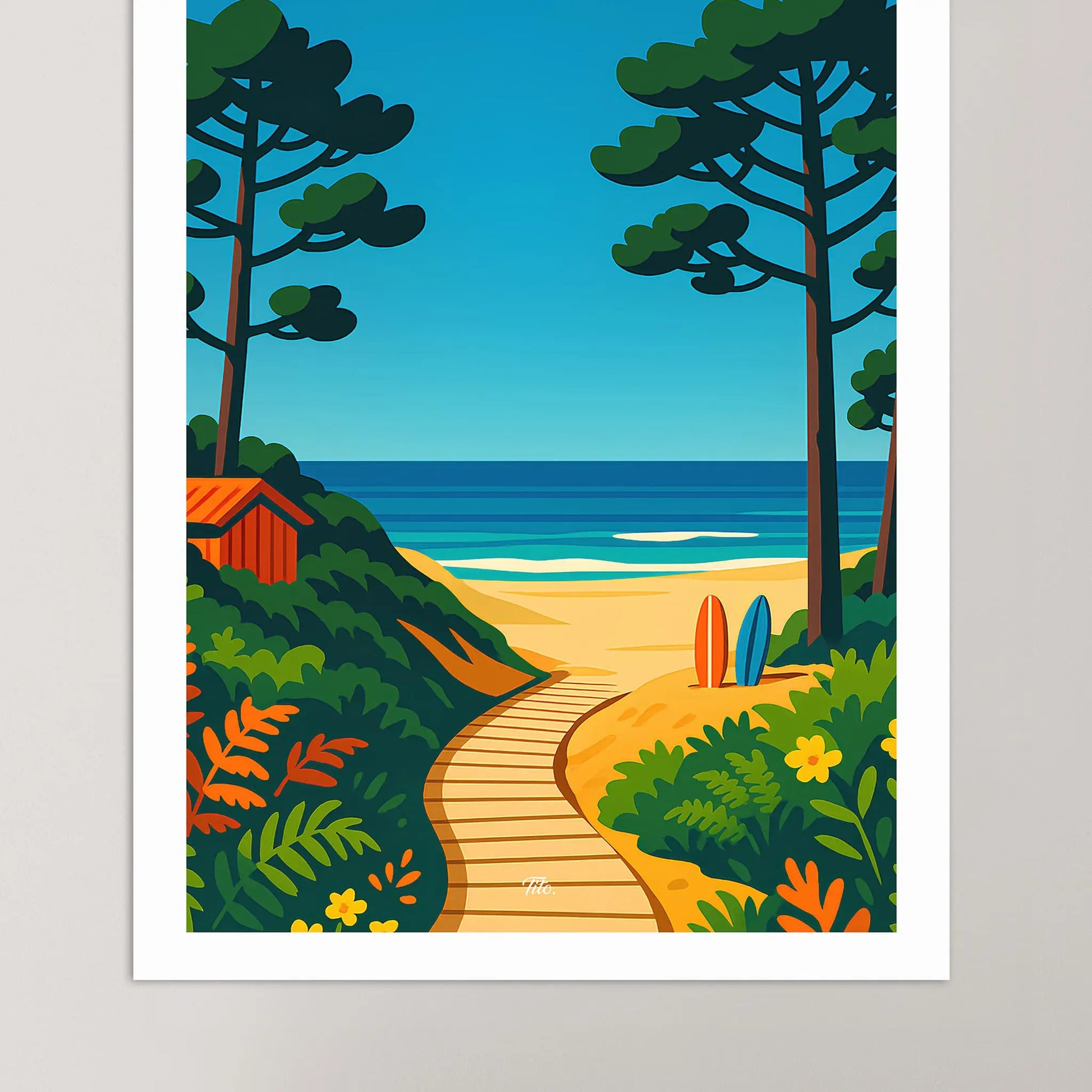 Affiche Landes - Poster vintage, impression artistique murale