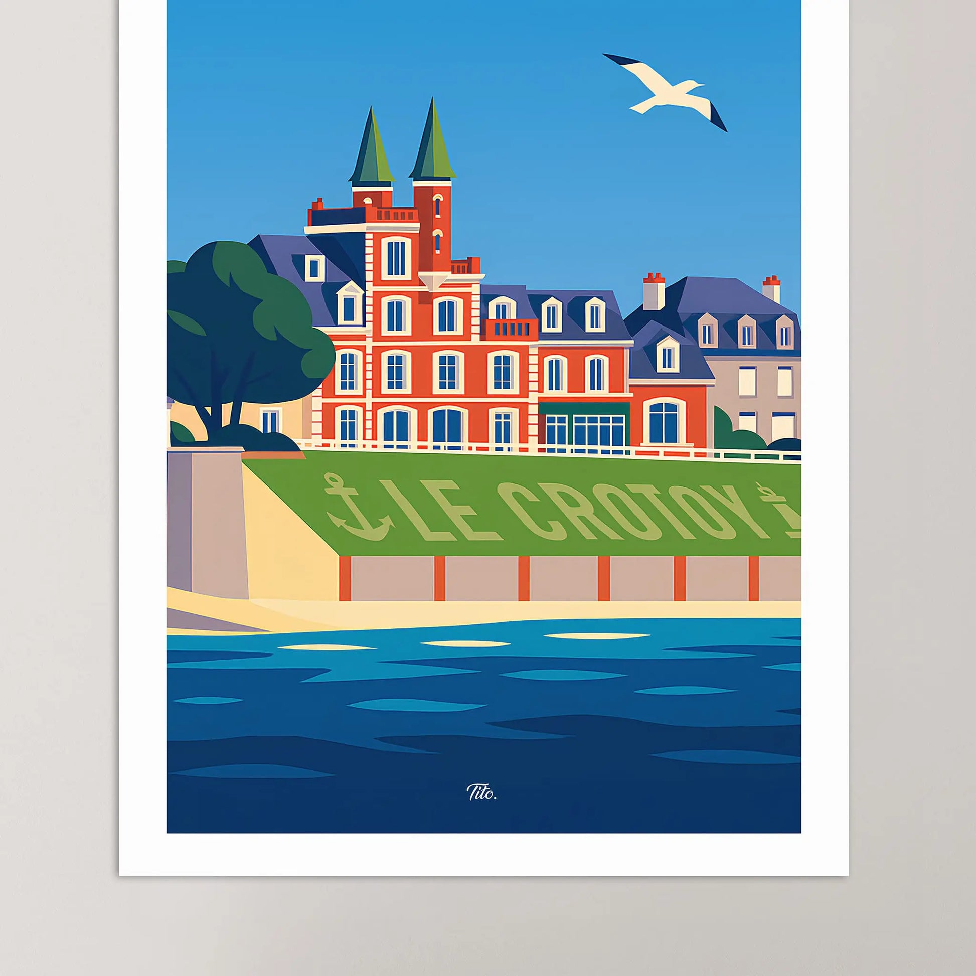 Affiche Le Crotoy - Poster vintage, impression artistique murale