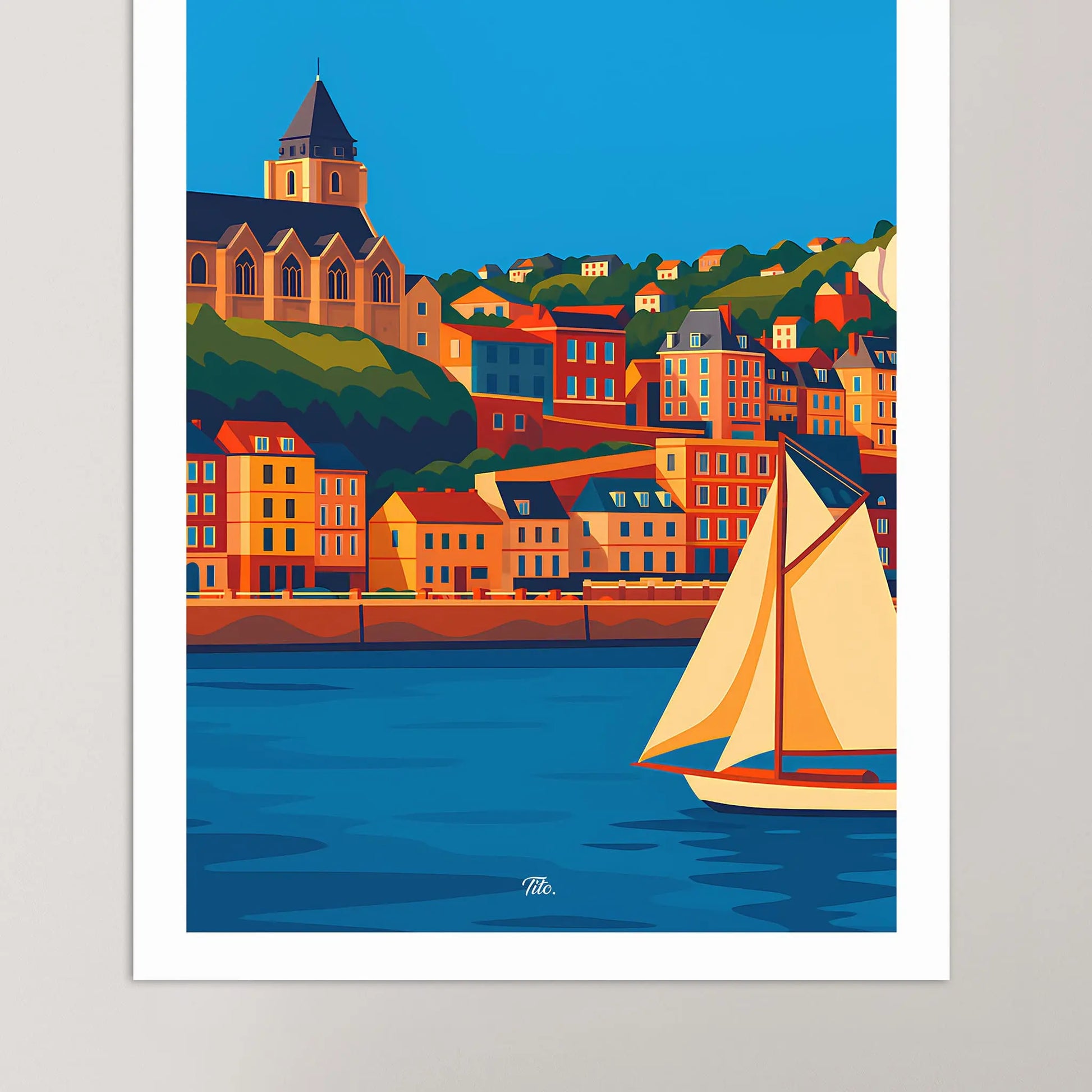 Affiche Le Tréport - Poster vintage, impression artistique murale