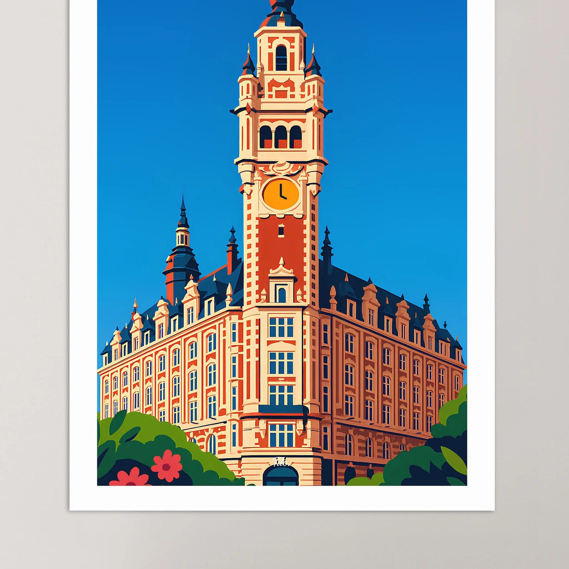 Affiche Lille - Poster vintage, impression artistique murale