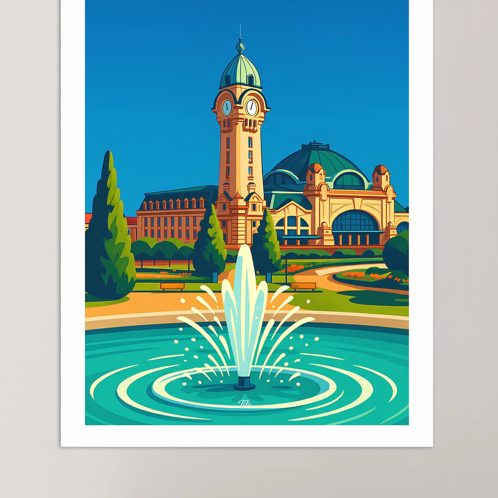 Affiche Limoges - Poster vintage, impression artistique murale