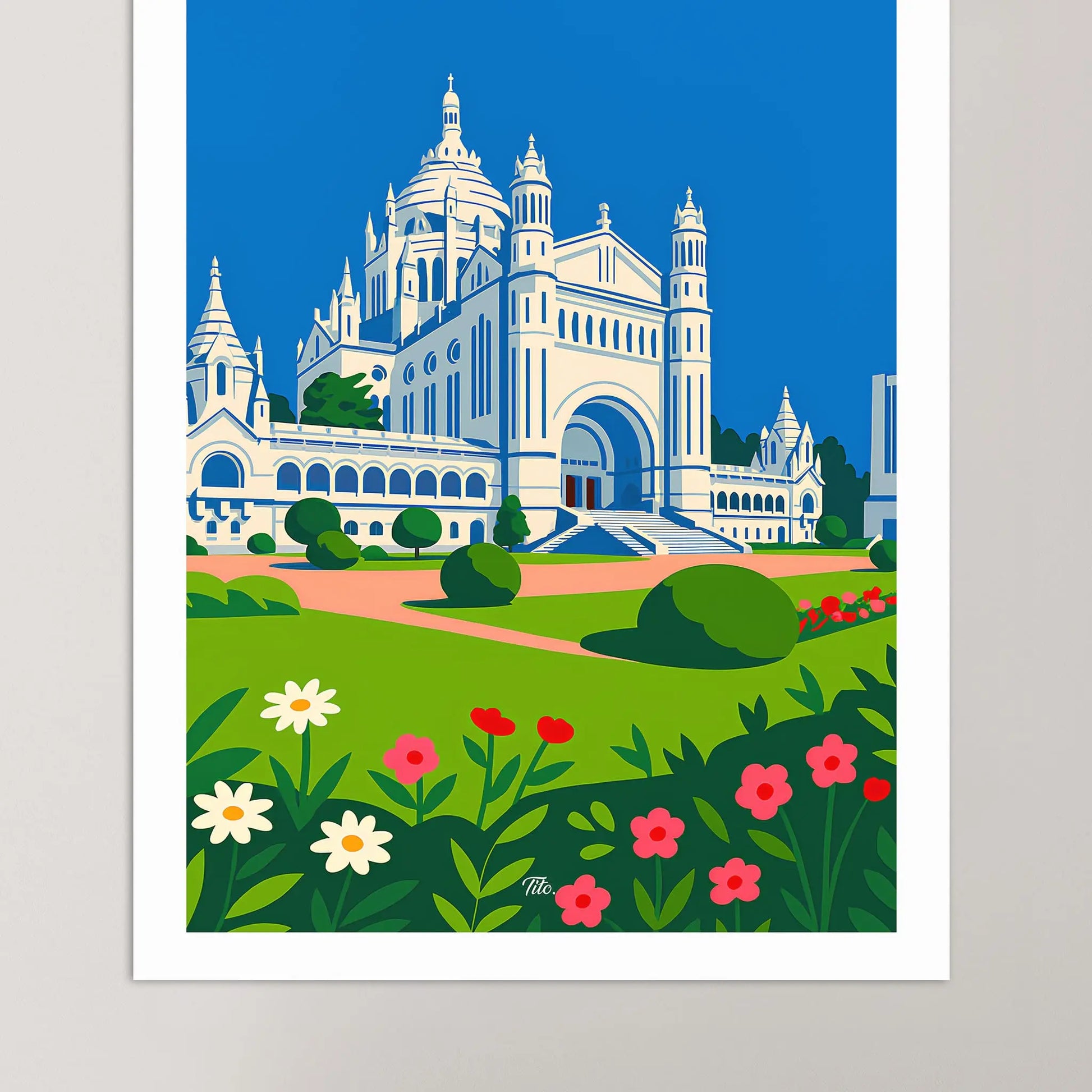 Affiche Lisieux - Poster vintage, impression artistique murale