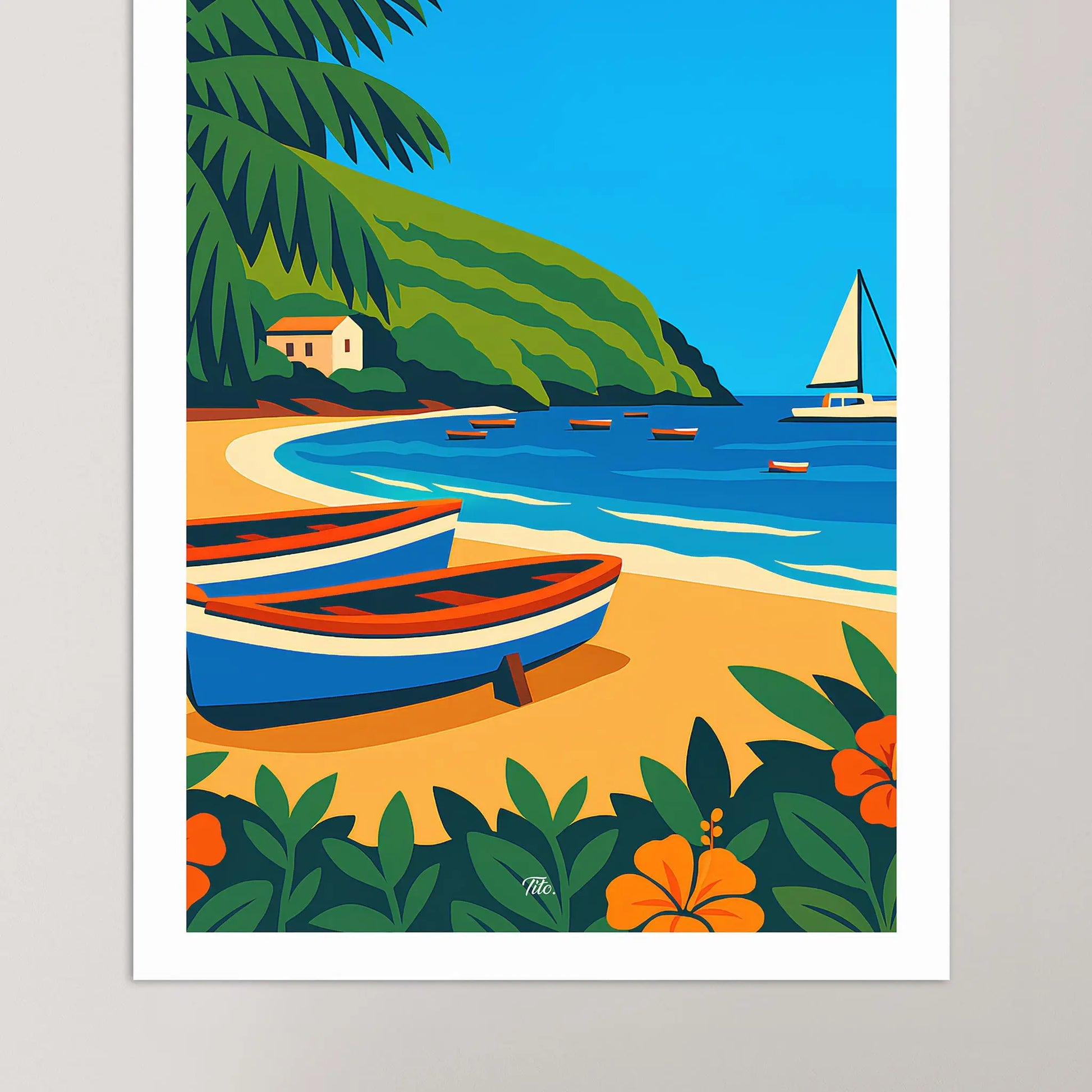 Affiche Martinique - Poster vintage, impression artistique murale