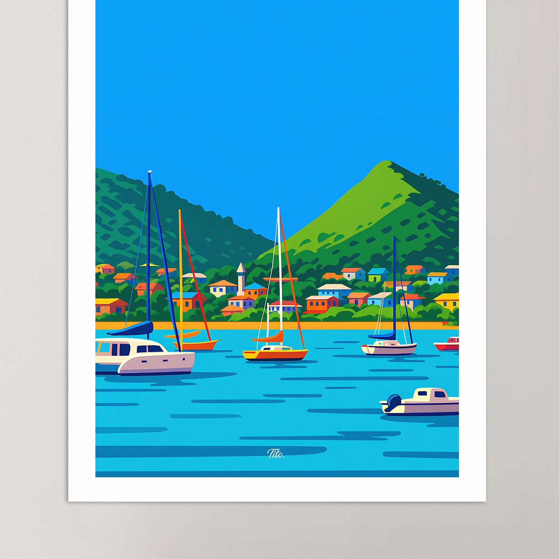 Affiche Mayotte - Poster vintage, impression artistique murale