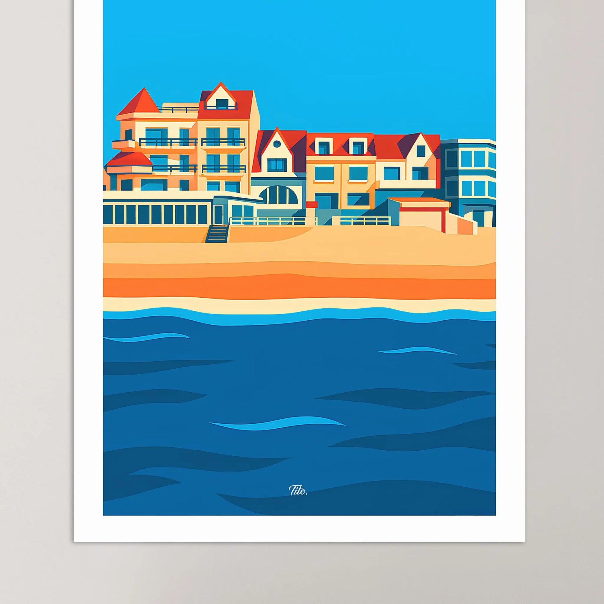 Affiche Merlimont - Poster vintage, impression artistique murale