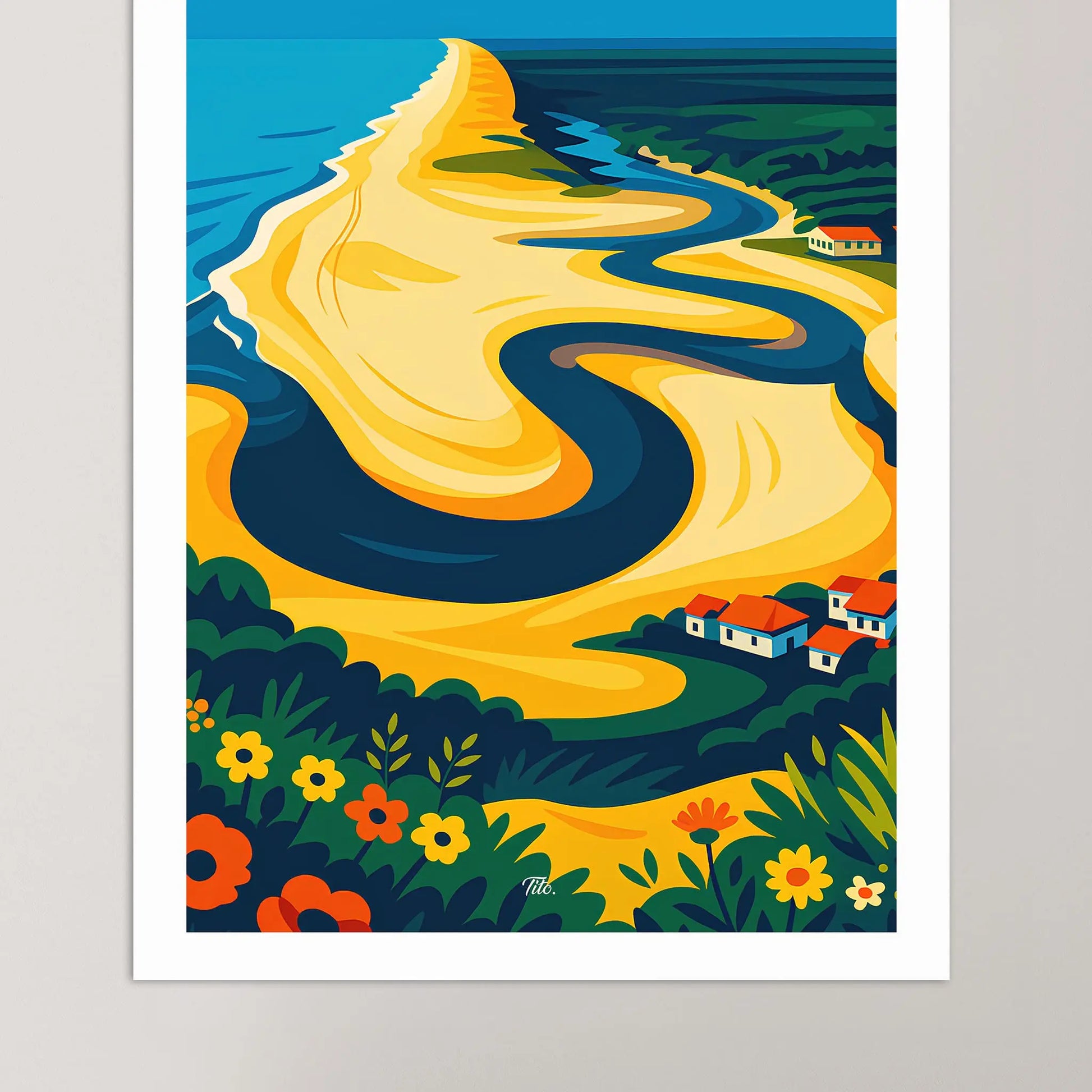 Affiche Moliets - Poster vintage, impression artistique murale