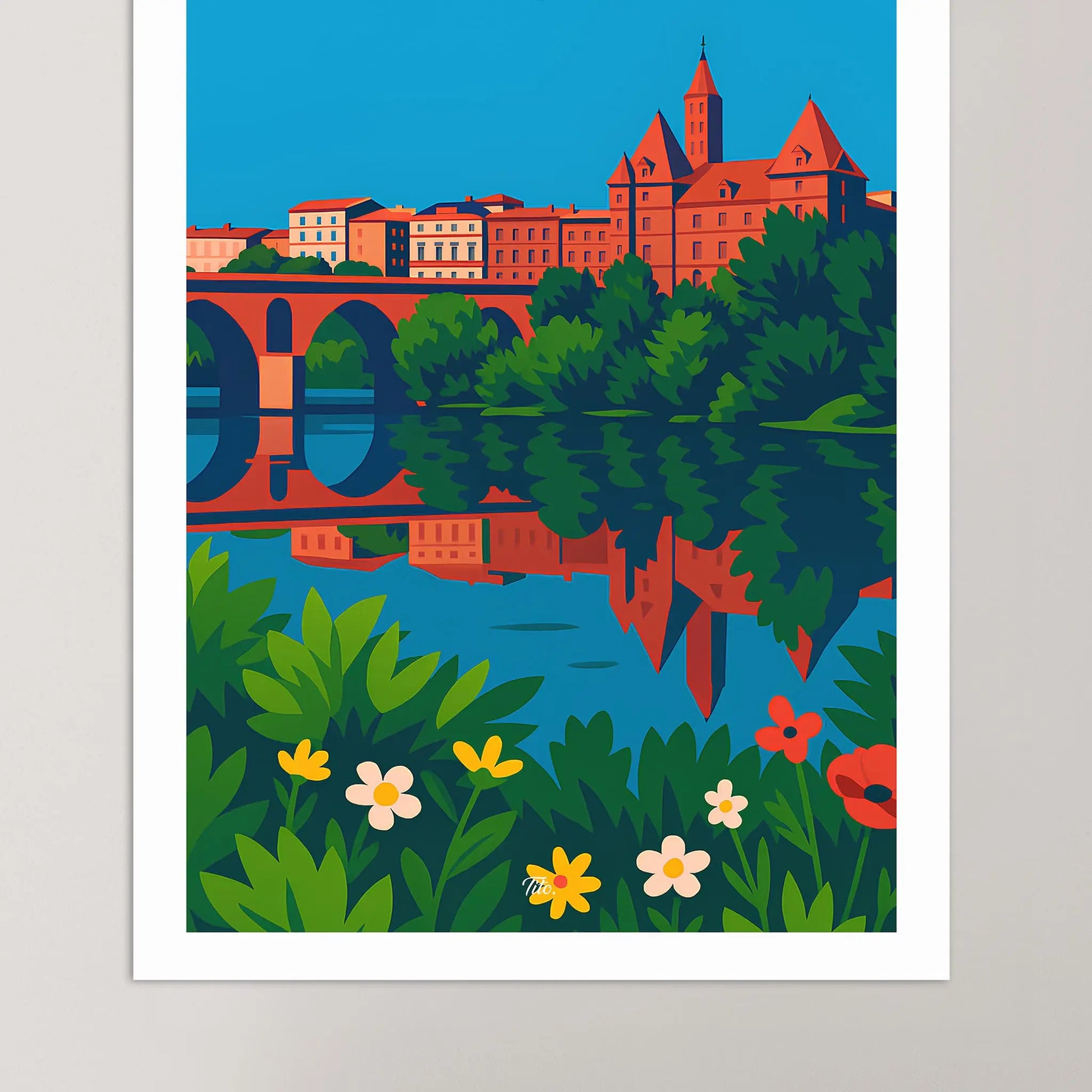 Affiche Montauban - Poster vintage, impression artistique murale