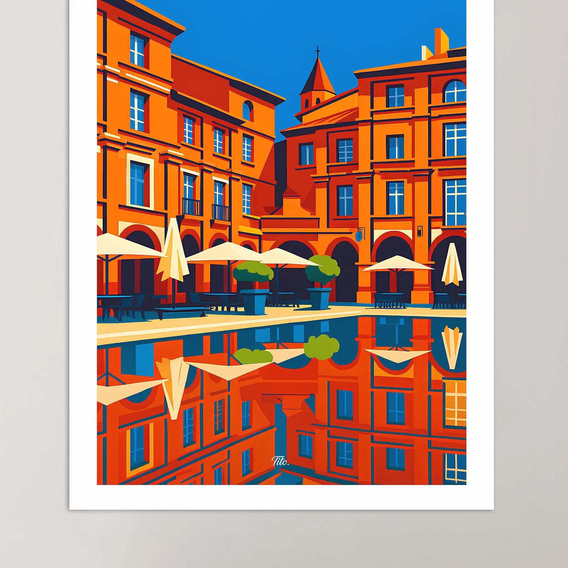 Affiche Montauban - Poster vintage, impression artistique murale