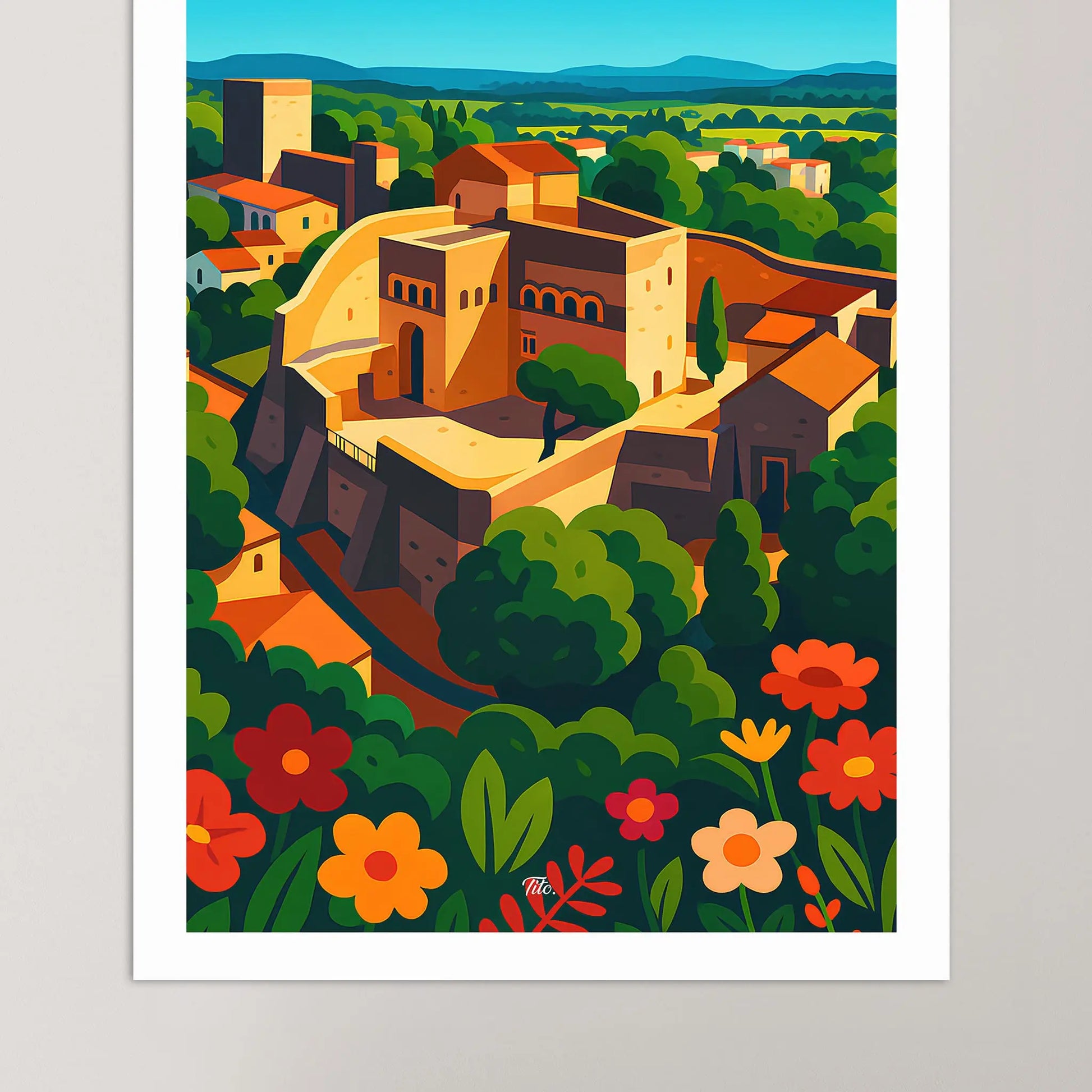 Affiche Montélimar - Poster vintage, impression artistique murale