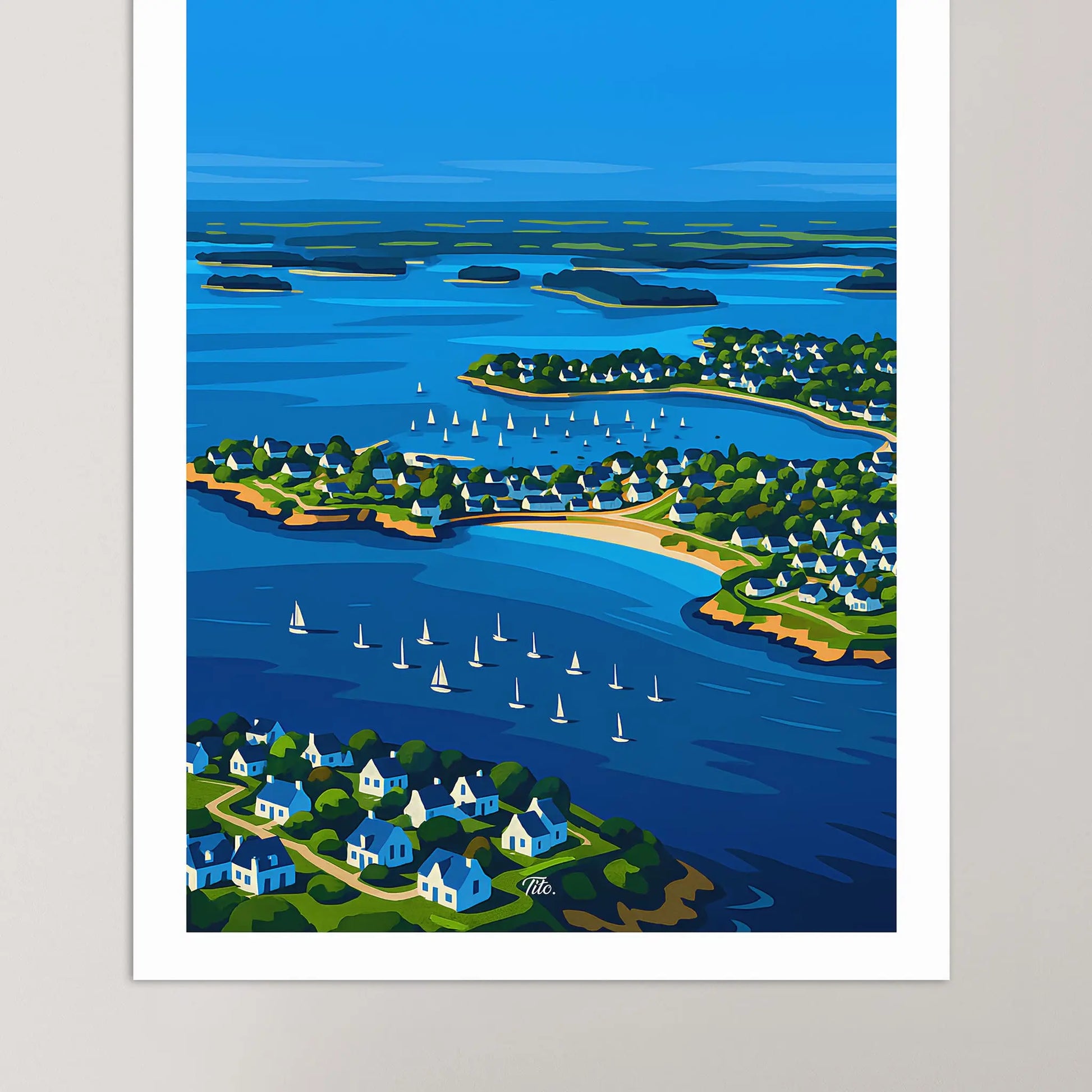 Affiche Morbihan - Poster vintage, impression artistique murale