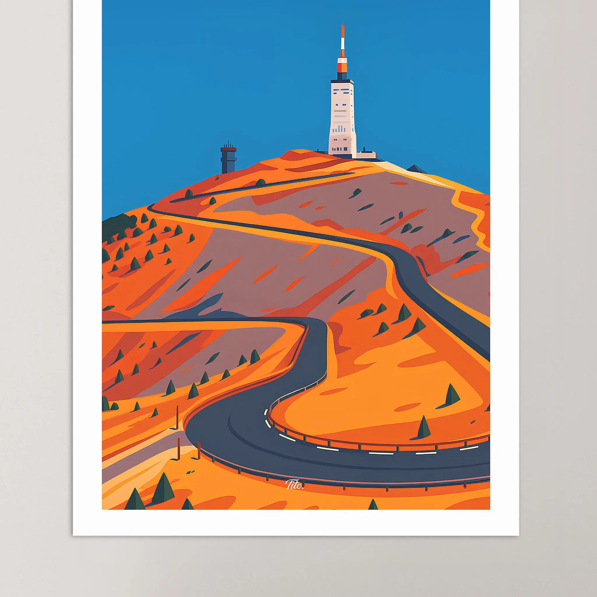 Affiche Mont Ventoux - Poster vintage, impression artistique murale