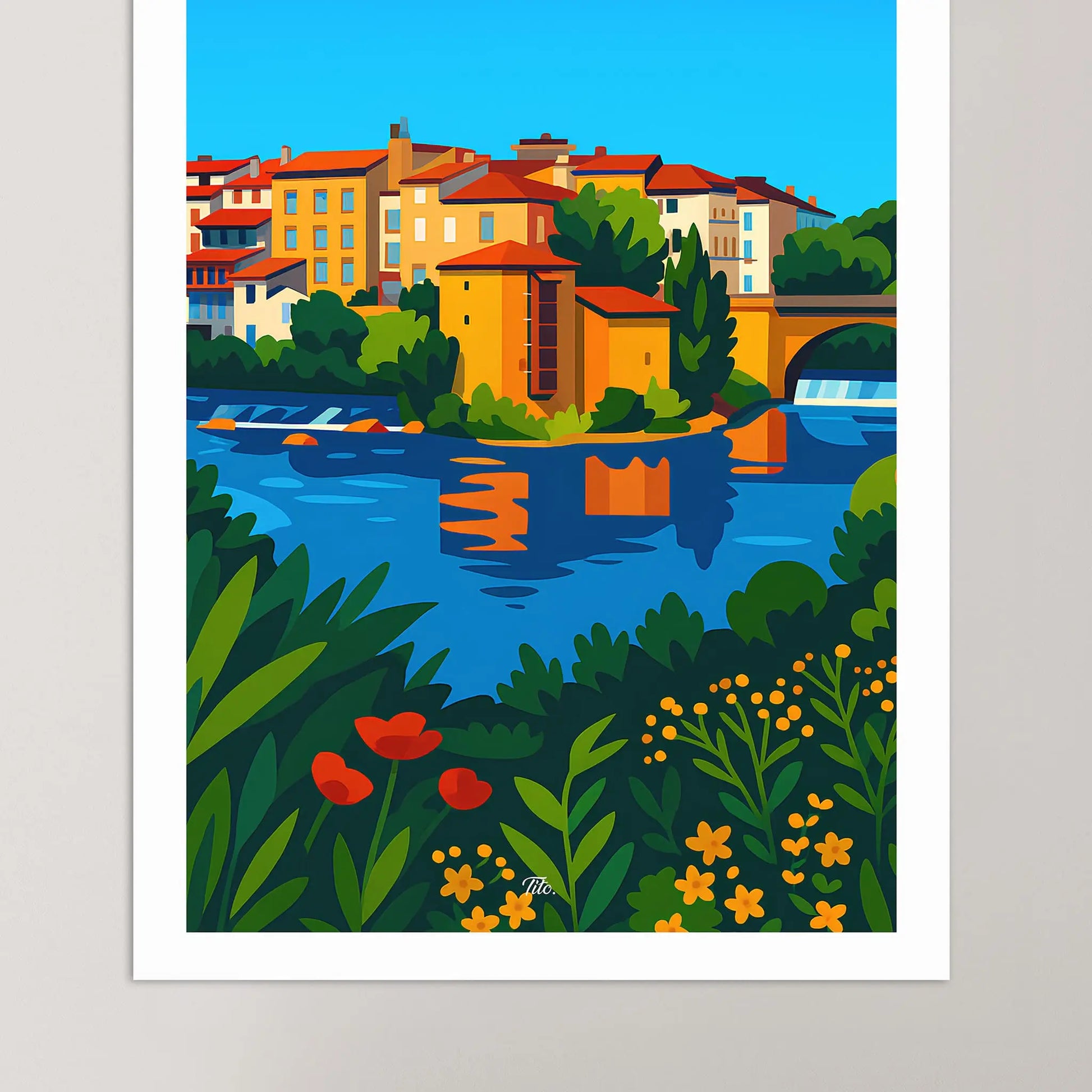 Affiche Mont-de-Marsan - Poster vintage, impression artistique murale