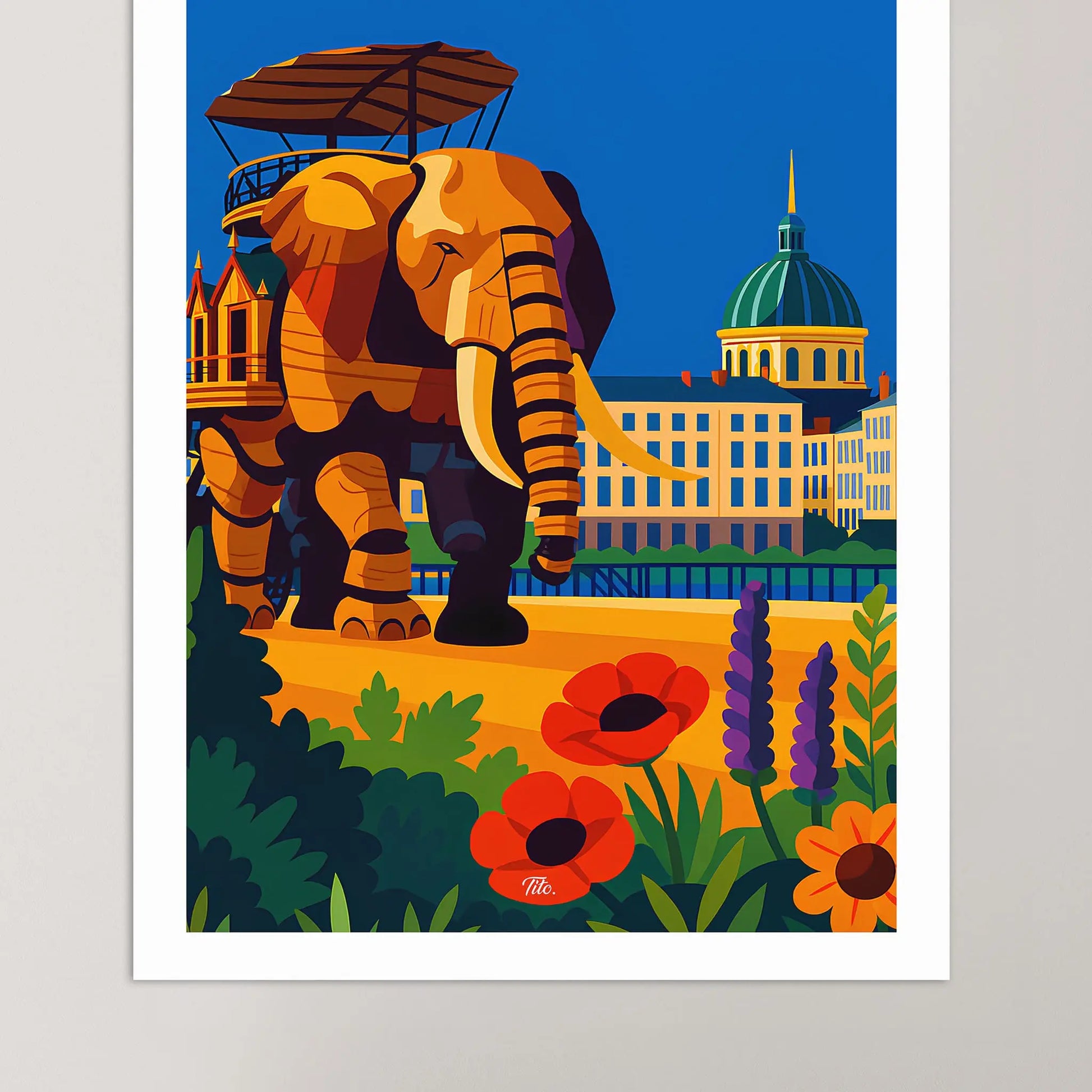 Affiche Nantes - Poster vintage, impression artistique murale