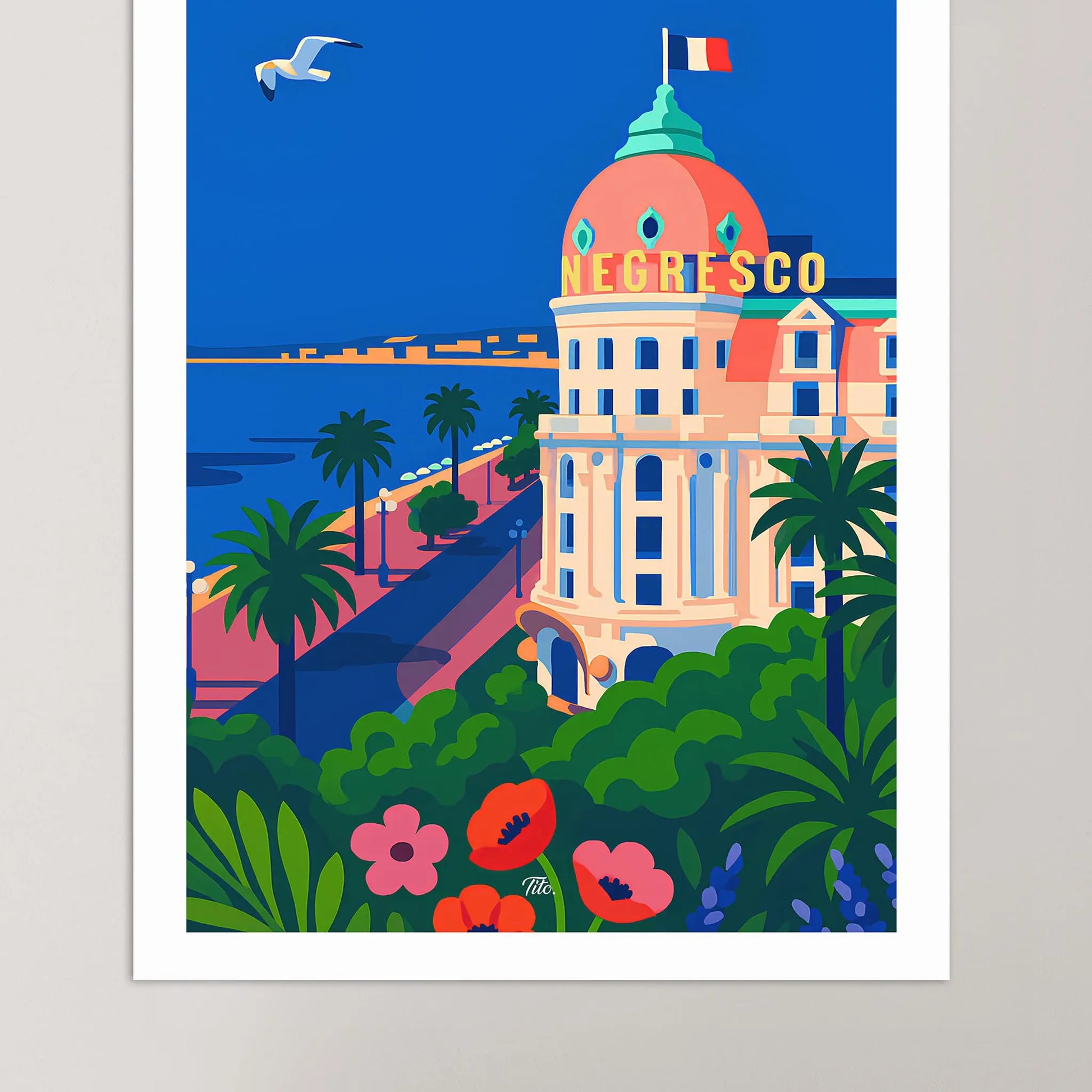 Affiche Nice - Poster vintage, impression artistique murale