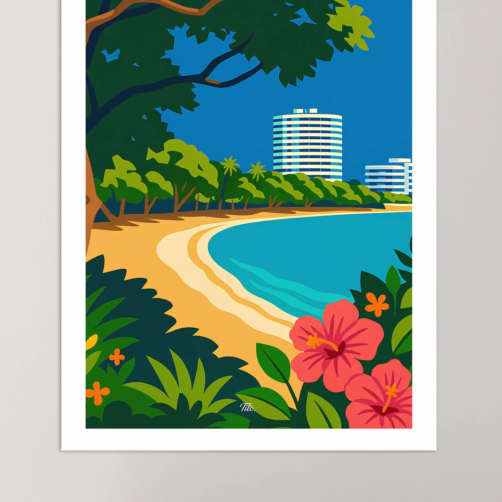 Affiche Nouméa - Poster vintage, impression artistique murale