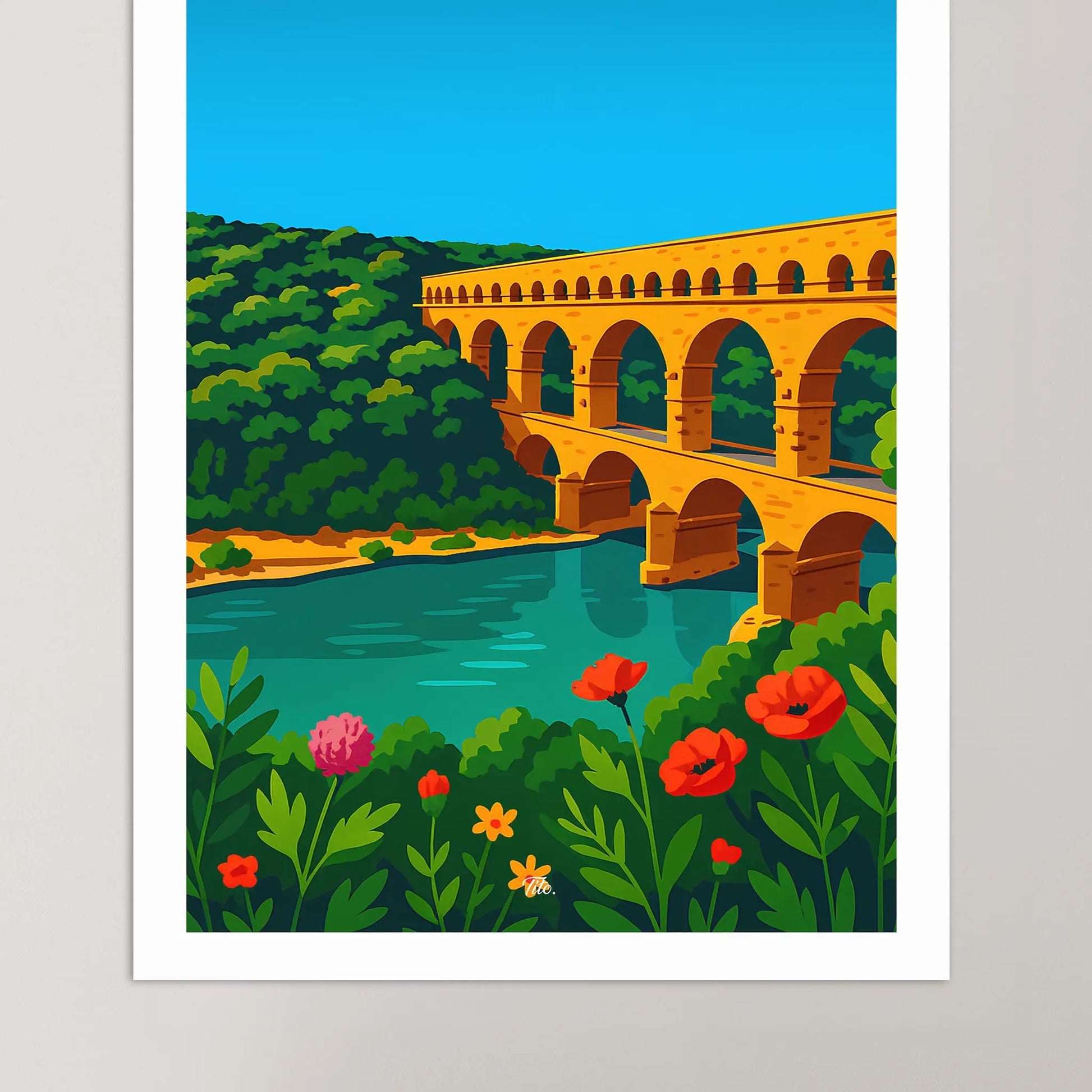 Affiche Occitanie - Poster vintage, impression artistique murale